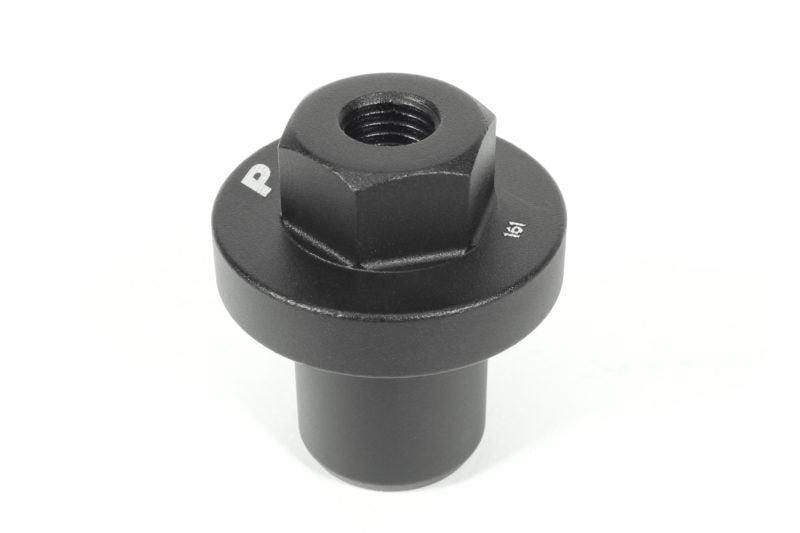 Black transmission mount support designed for CVT and automatic transmissions, featuring a hexagonal top and threaded center.
