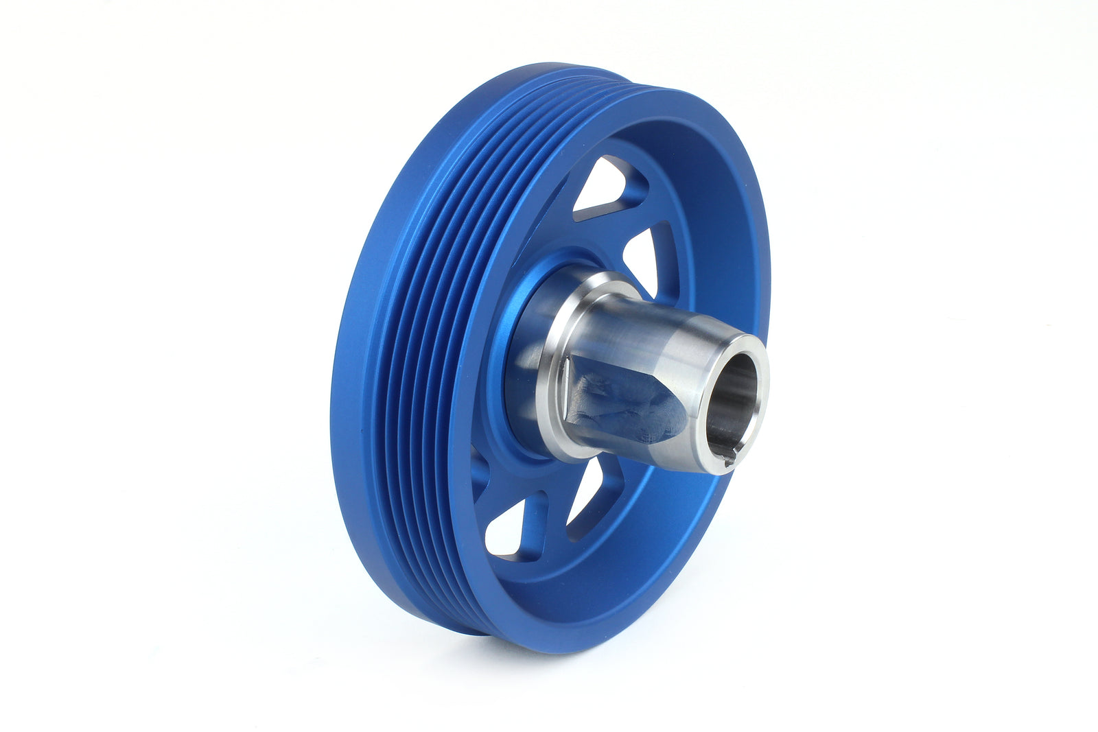 Lightweight blue crank pulley for 2022-2025 WRX, BRZ, FR-S, 86, Legacy XT, Forester, Impreza, and Ascent.