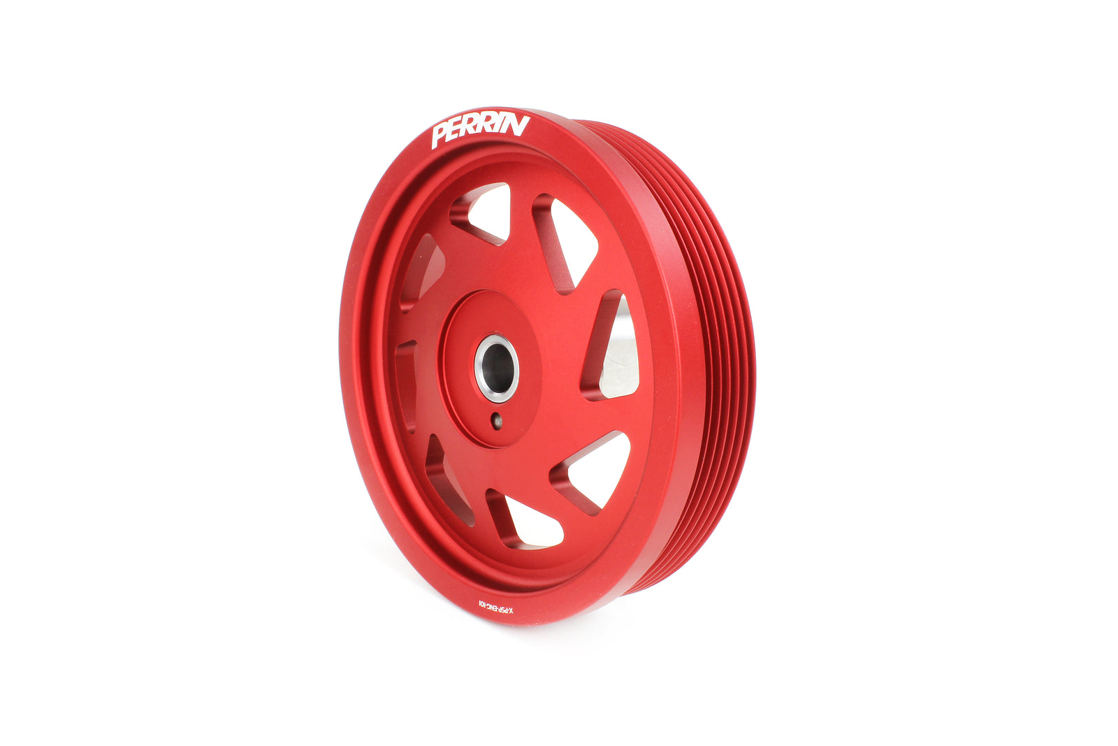 Lightweight red crank pulley for 2022-2025 WRX, BRZ, FR-S, 86, Legacy XT, Forester, Impreza, and Ascent.