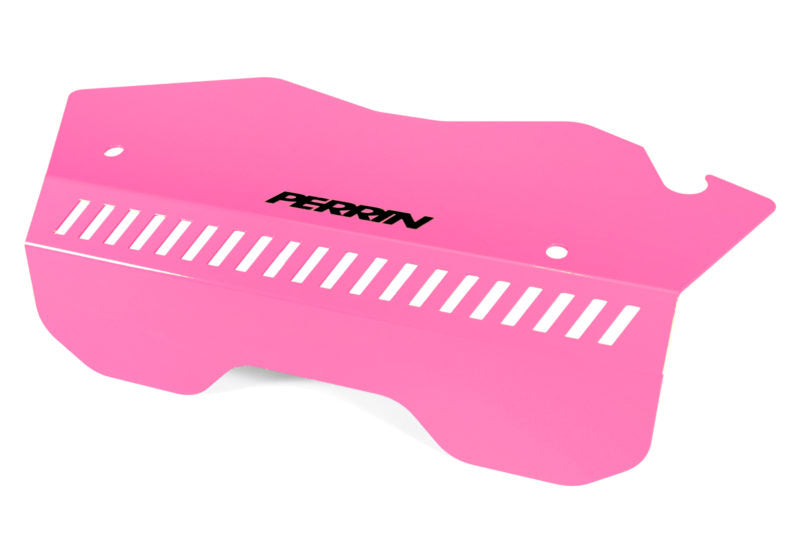 Perrin pink pulley cover designed for 2022-2025 WRX, featuring ventilation slots and a sleek design.