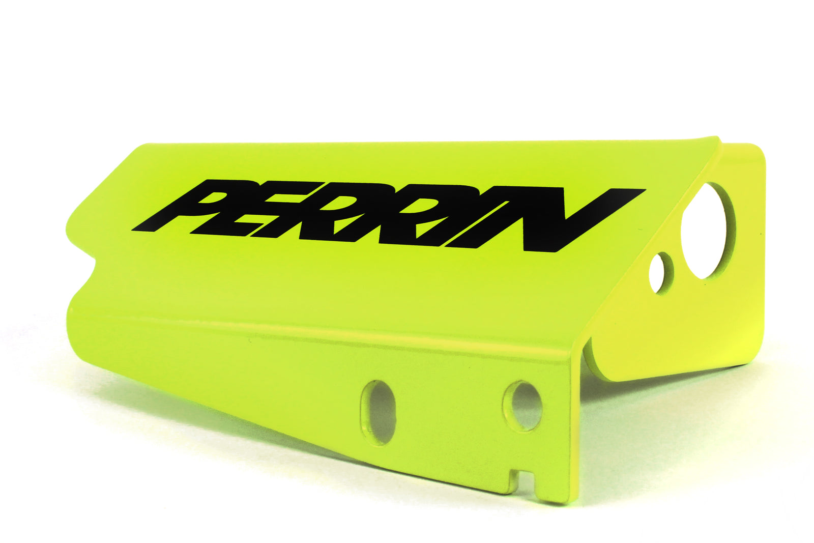 Bright yellow Boost Solenoid Cover with PERRIN branding, designed for performance enhancements in Subaru and Honda vehicles.