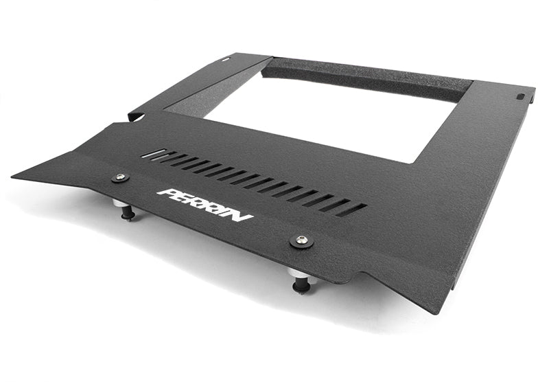 Intercooler shroud for 2015-2021 WRX, designed to enhance airflow and improve engine performance. Durable construction in black.