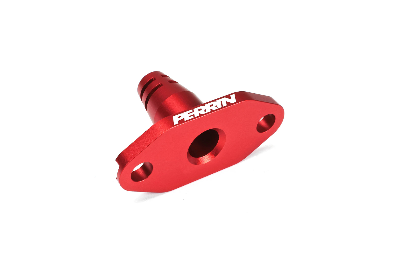 PERRIN Low Profile Intake Return Nozzle for Subaru, red anodized aluminum performance part.