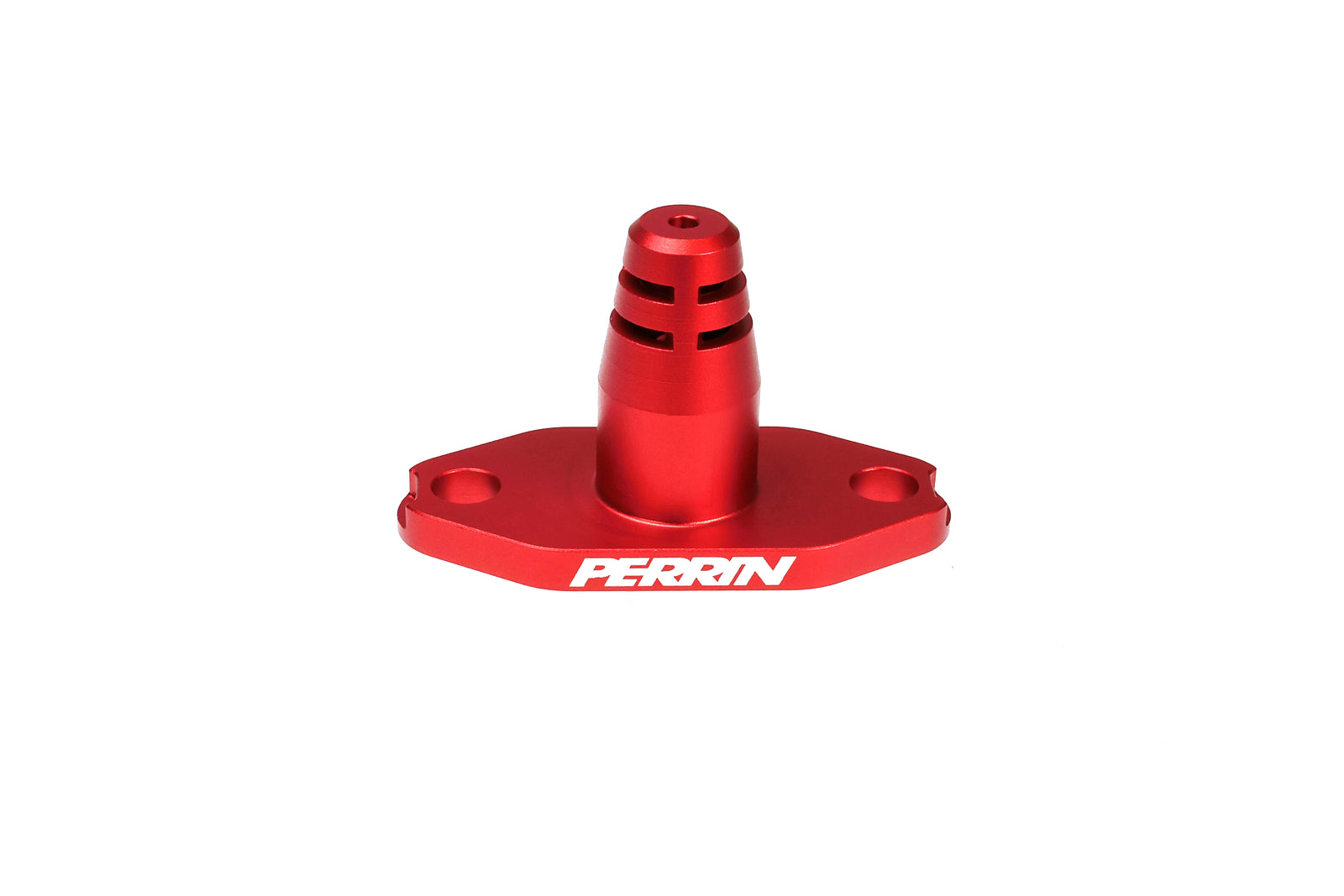 PERRIN Low Profile Intake Return Nozzle for Subaru, red anodized aluminum performance part.