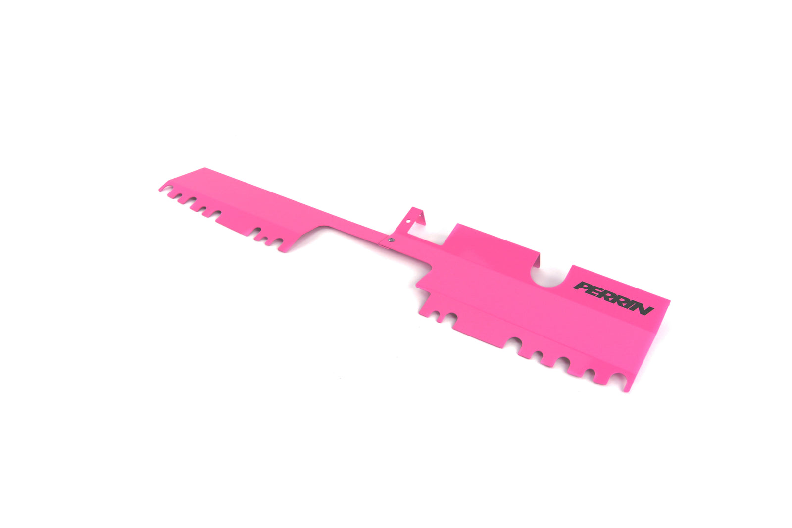 Pink radiator shroud for 2015-2021 WRX/STI, designed for improved cooling and engine performance.