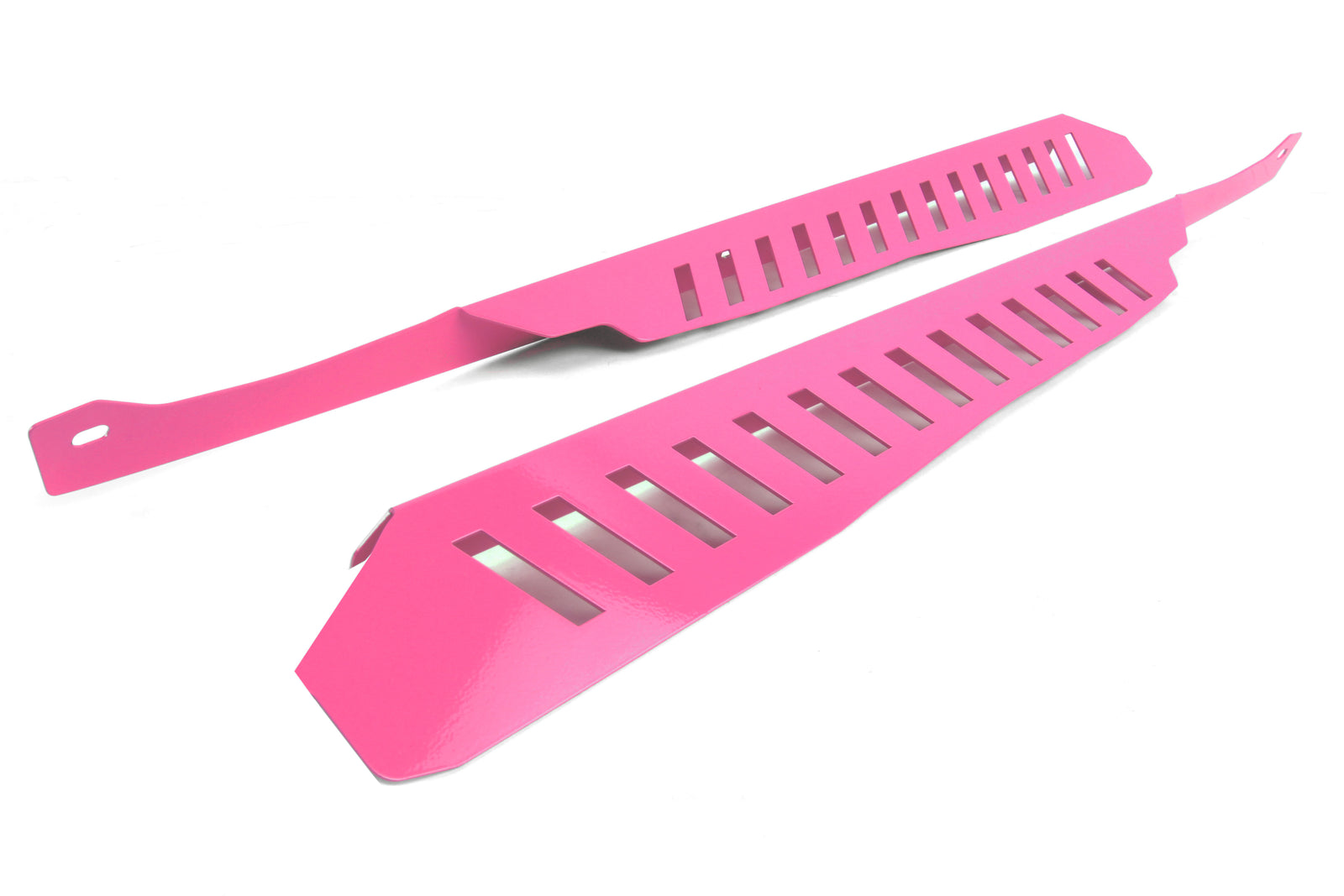 Fender shrouds for 2008-2014 WRX/STI and Impreza in vibrant pink, enhancing performance and style.