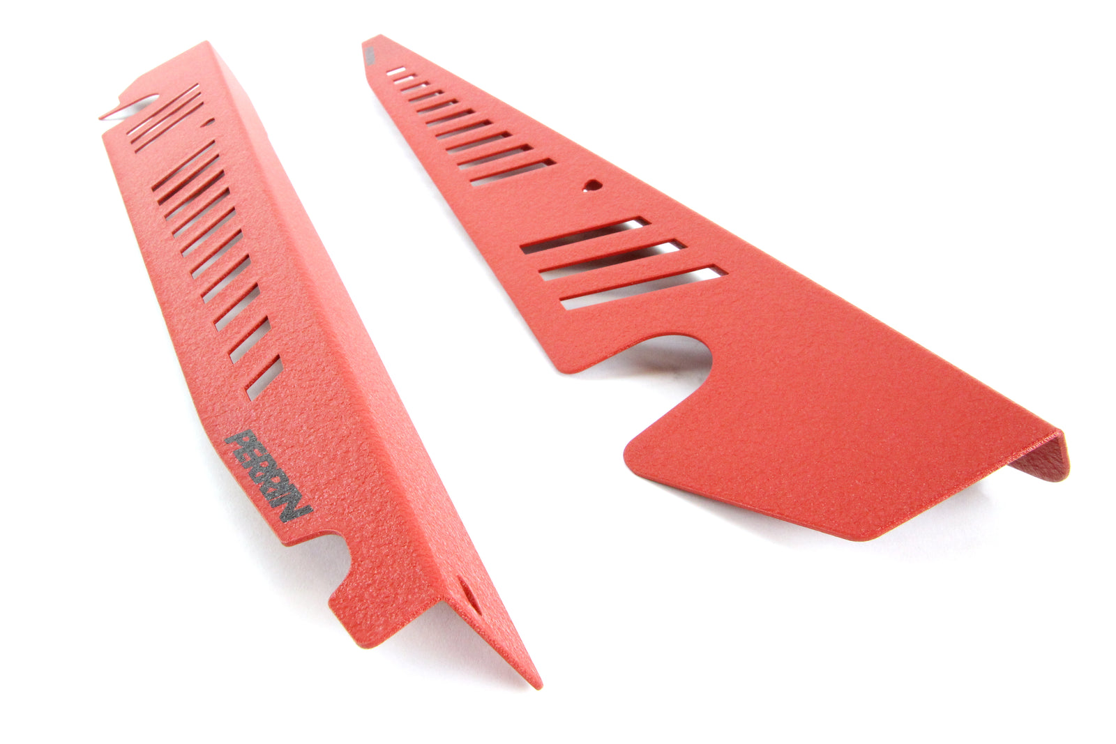 Fender shrouds for 2015-2021 WRX/STI in vibrant red, designed for enhanced performance and style.