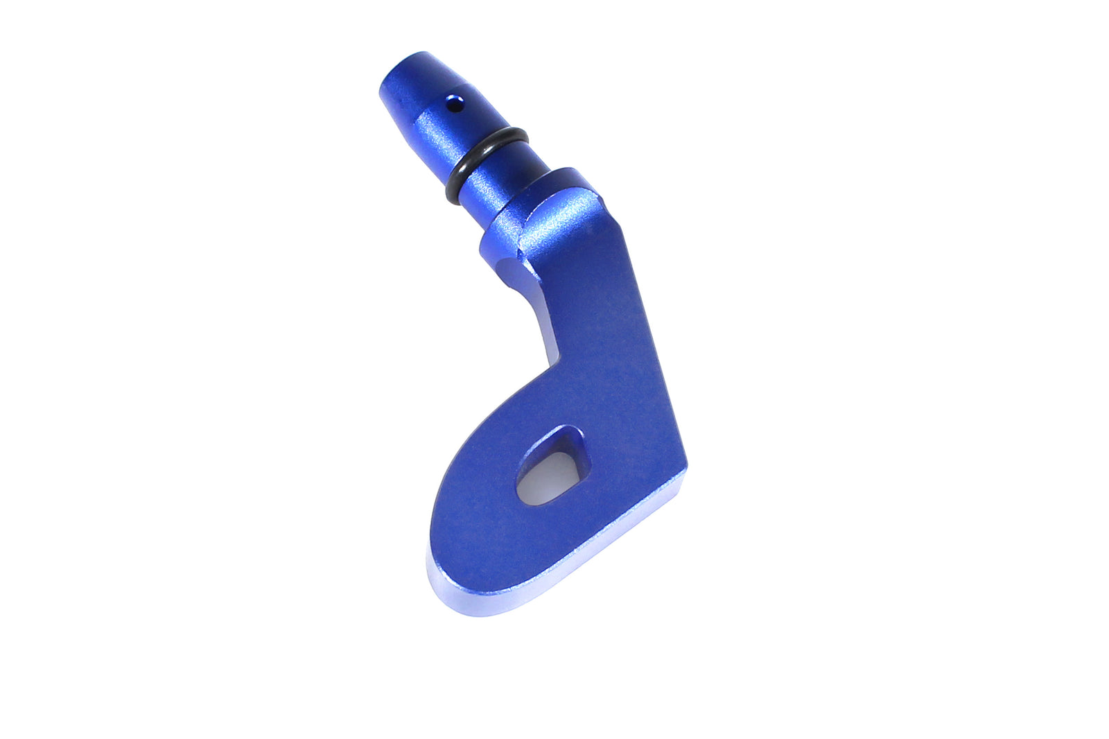 Blue P-style dipstick handle designed for performance vehicles, enhancing accessibility and ease of use.