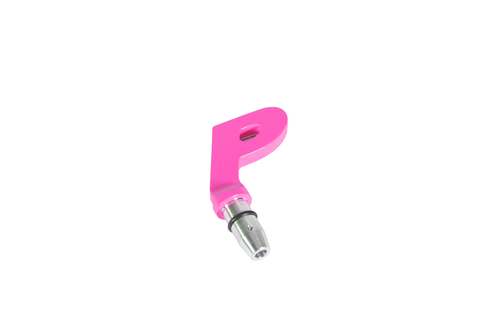 P-style dipstick handle in vibrant pink with a silver attachment for easy engine oil level checks.