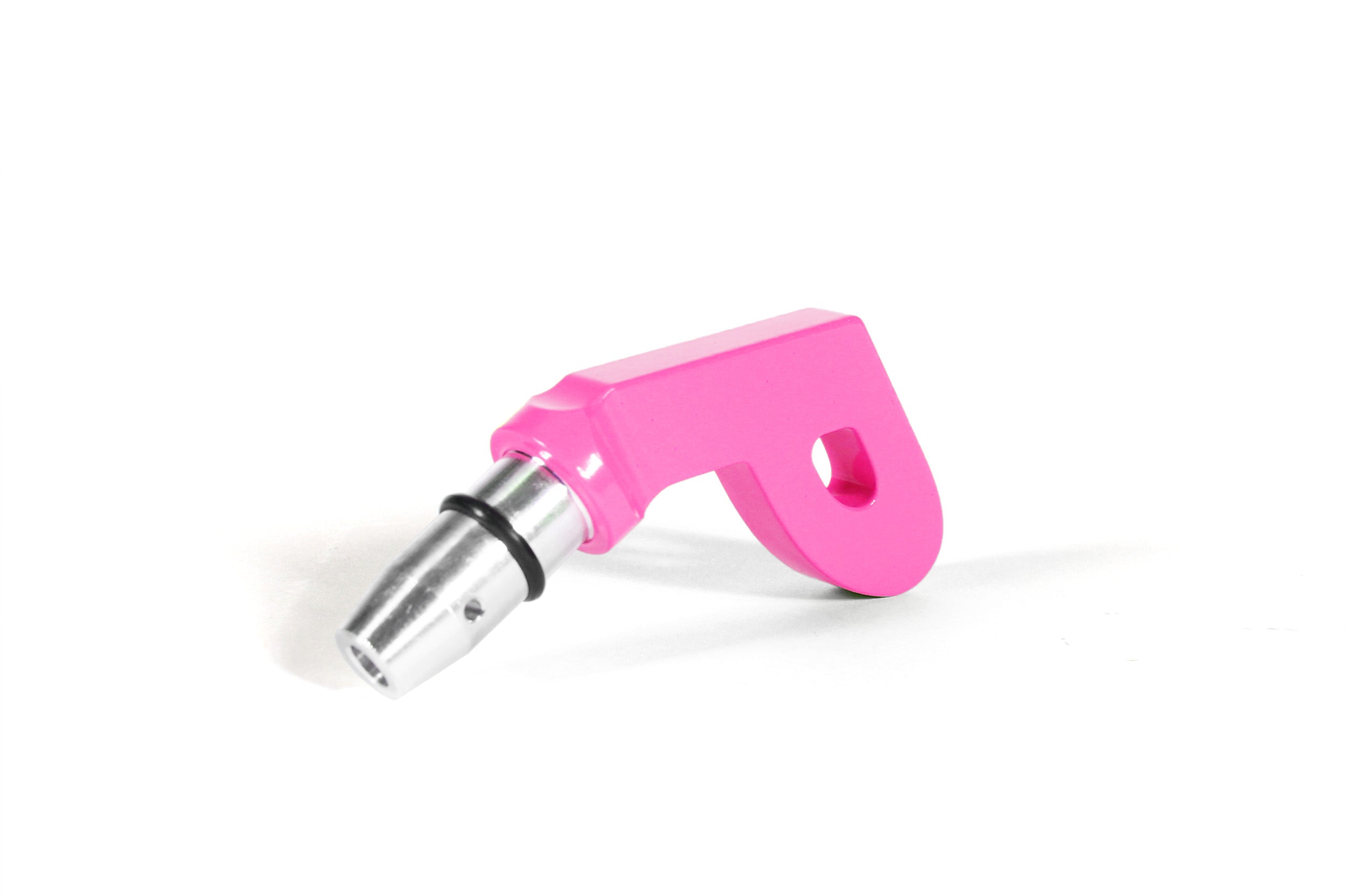 Perrin P Style dipstick handle in vibrant pink, designed for easy access and improved grip in performance vehicles.
