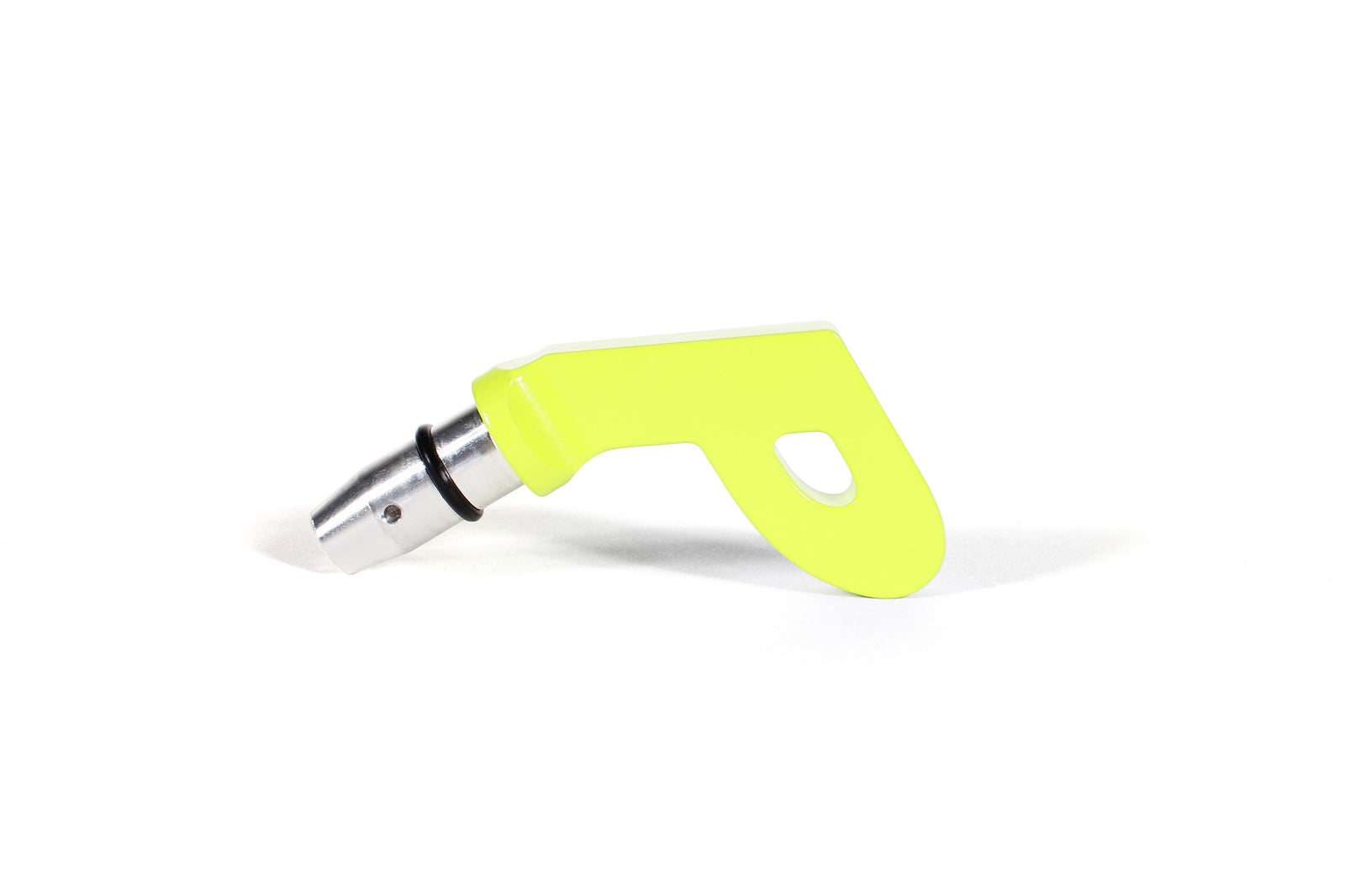 Bright yellow P-style dipstick handle designed for easy access and improved grip on performance vehicles.