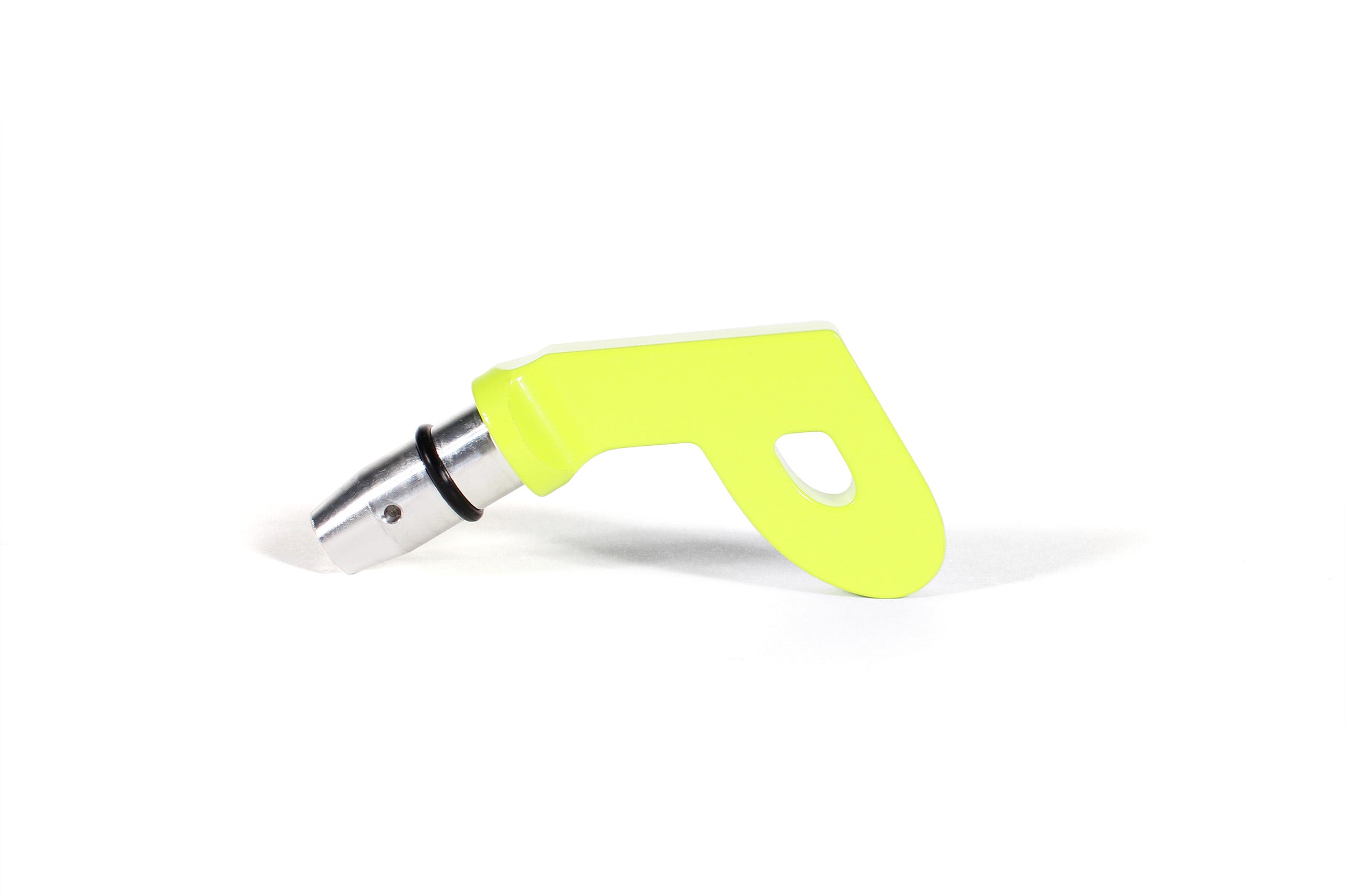 Bright yellow P-style dipstick handle designed for easy access and improved grip on performance vehicles.