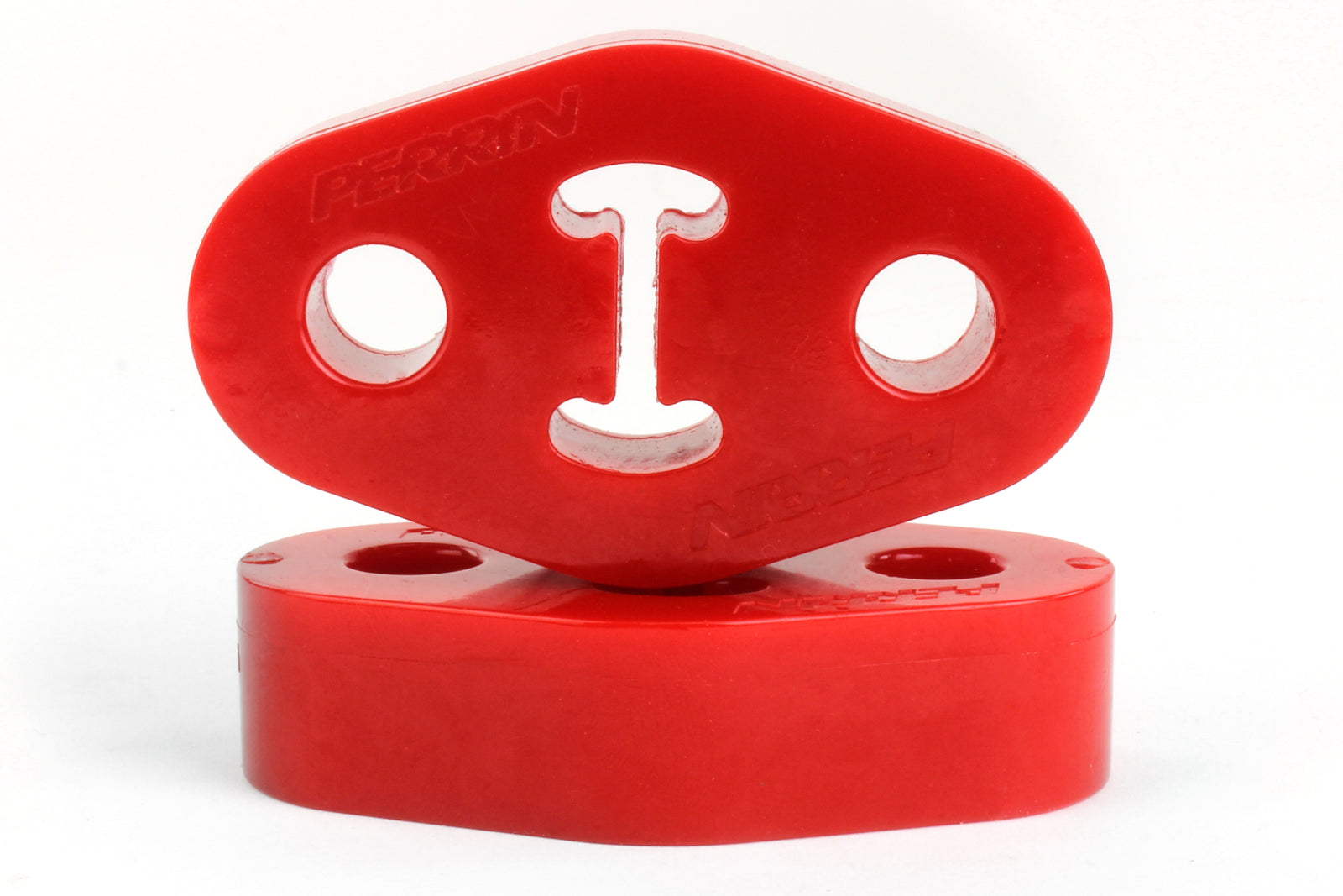 Durable red exhaust hangers designed for 2008-25 WRX, STI, BRZ, FR-S, GR86, Forester, XT, Outback, and Legacy.