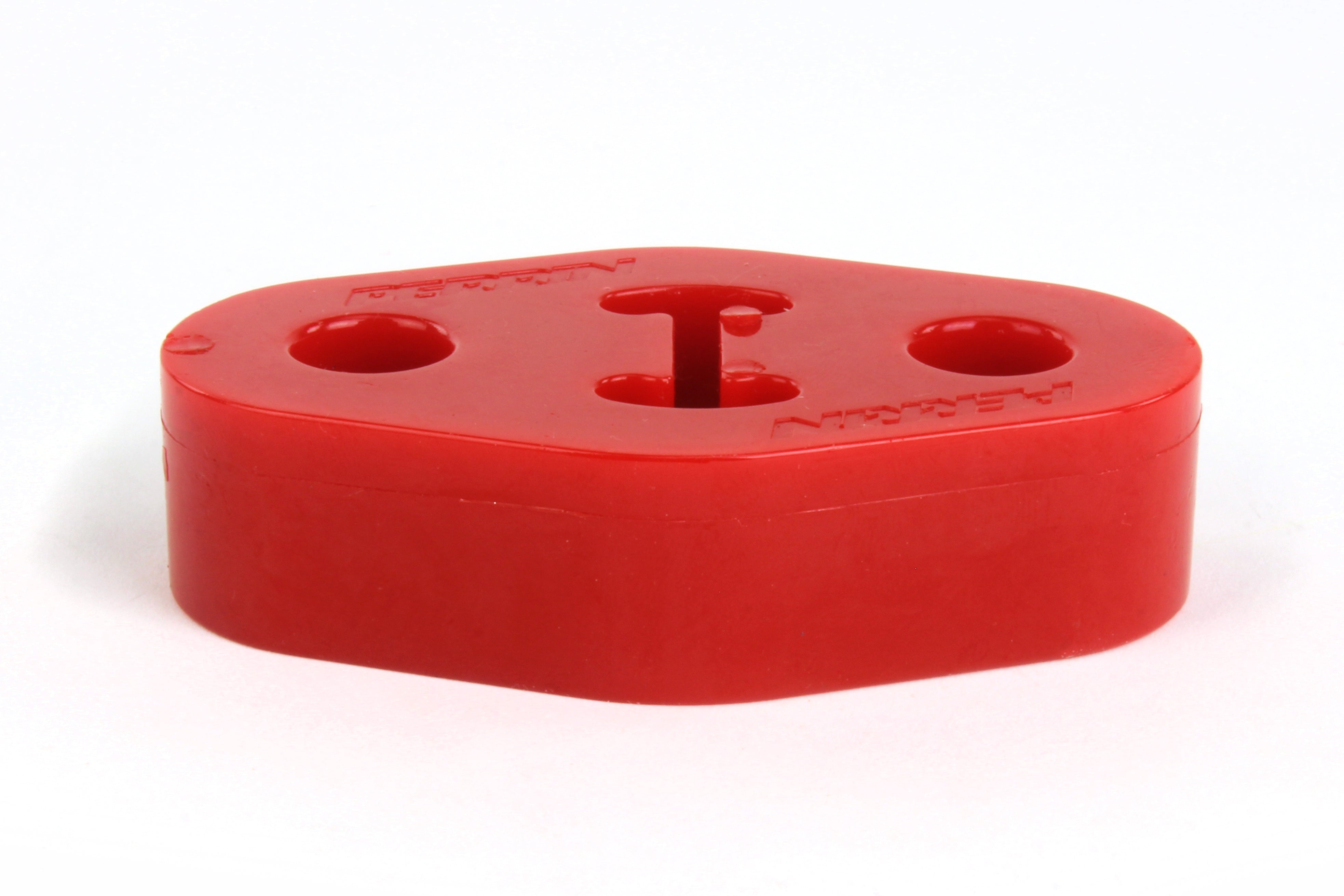 Red exhaust hanger designed for 2014-2025 Subaru Forester, providing durable support for exhaust systems.