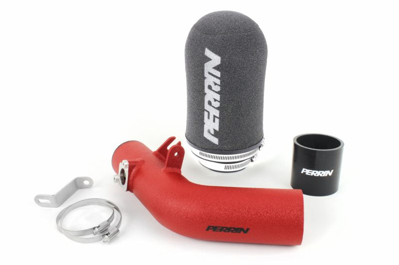 CARB approved cold air intake kit for 2008-2014 WRX and 2008-2015 STI, featuring a red intake pipe and gray filter.