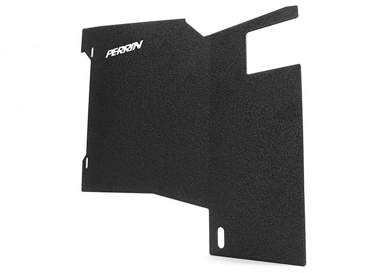 PERRIN cold air intake cover for 2015-2021 WRX, featuring a sleek black design and precise cutouts for optimal airflow.