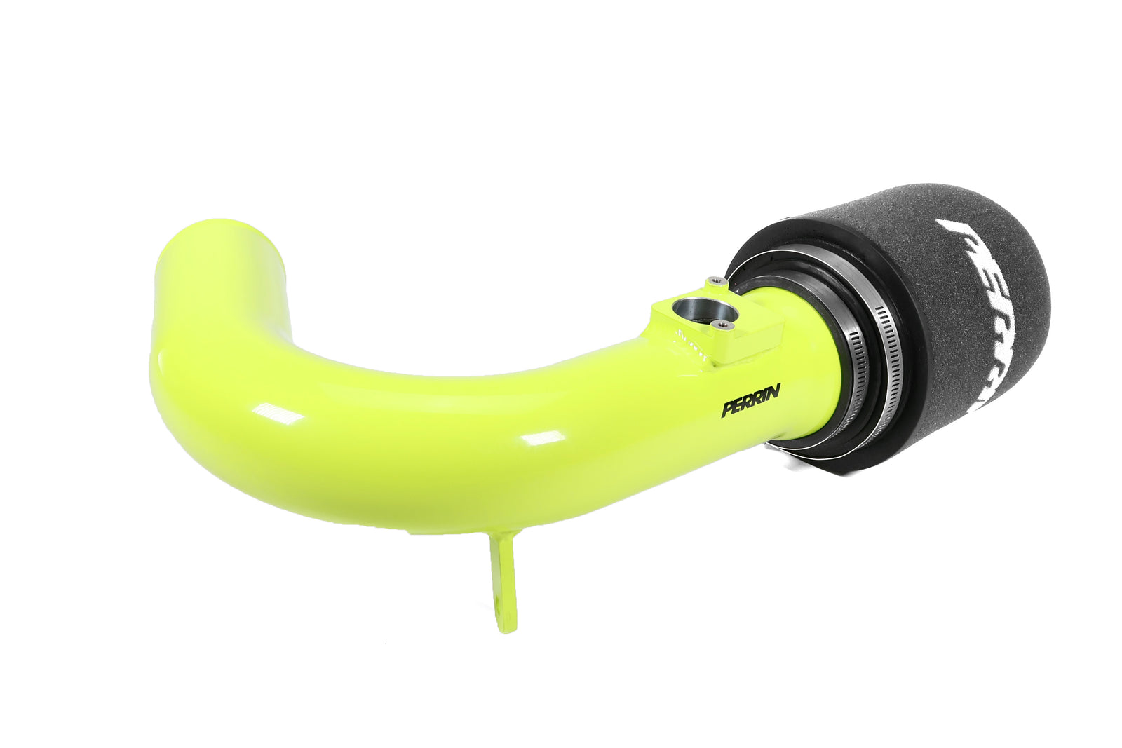Cold air intake with heatshield for 2022-2025 WRX, featuring a vibrant yellow pipe and high-performance filter.