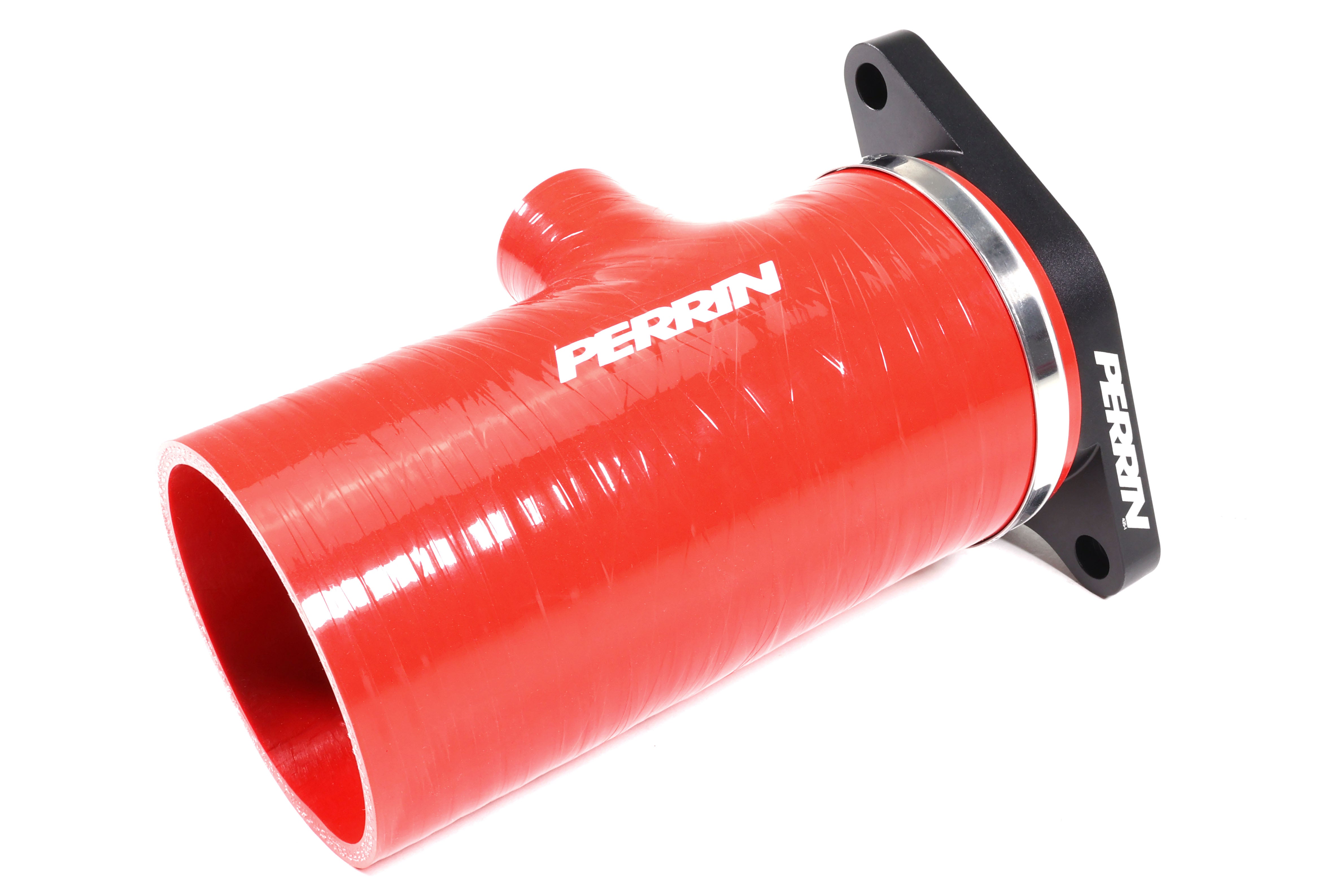 Red turbo inlet hose for 2022-2024 WRX, Outback XT, Wilderness, Legacy XT, and Ascent, designed for enhanced airflow.