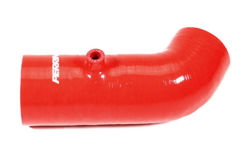 Red inlet hose designed for BRZ, FR-S, 86, and GR86 models, featuring a smooth curve and a fitting for optimal airflow.