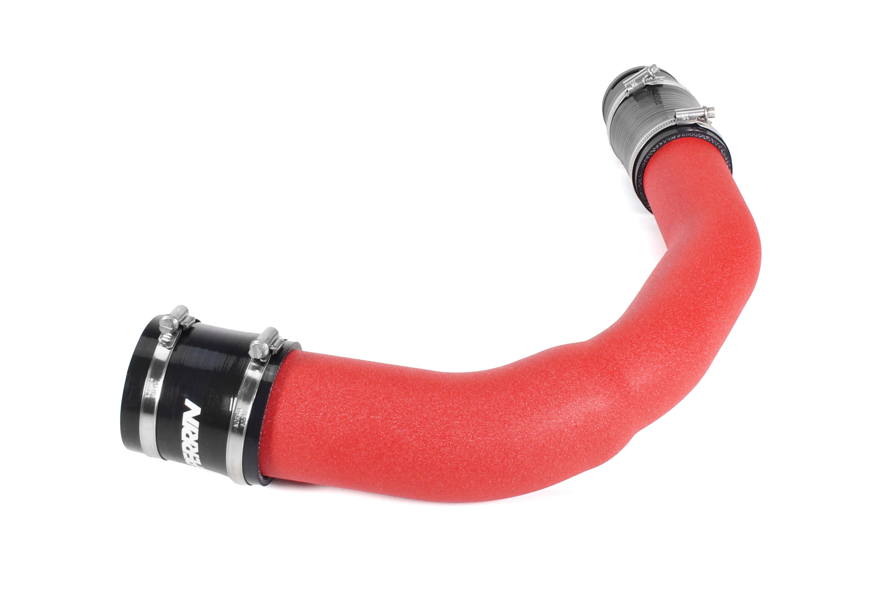 PERRIN Charge Pipe with red powder coat finish and couplers installed on end.