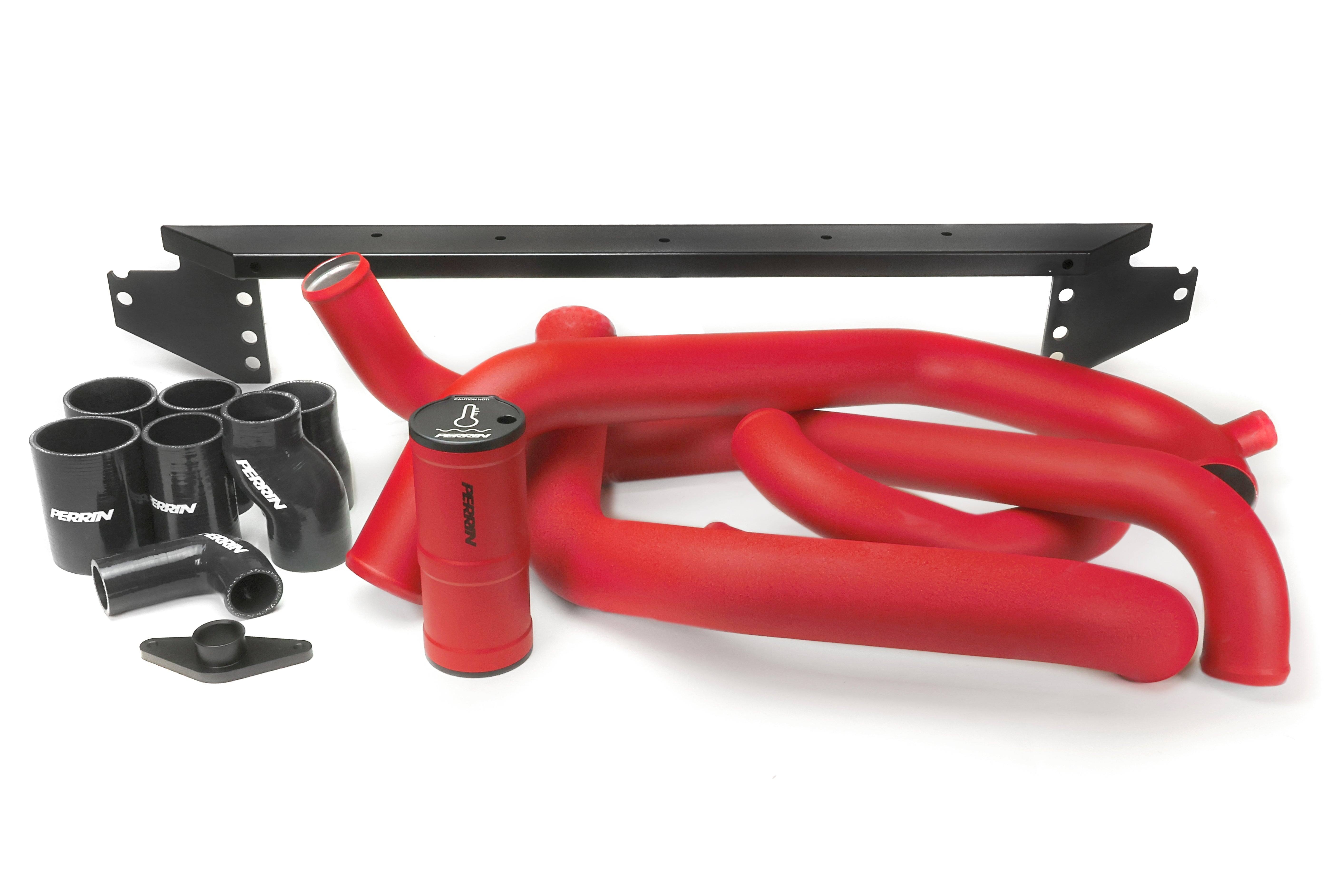 PERRIN Front Mount Intercooler Kit with red piping for 2002-2007 Subaru WRX/STI.