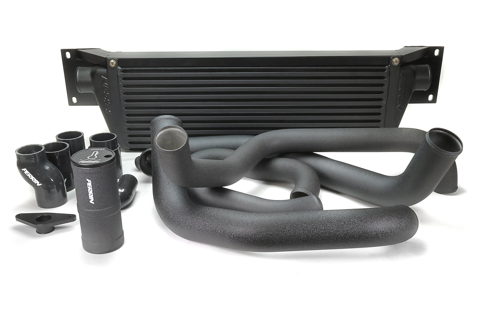 PERRIN Front Mount Intercooler Kit with black core and black piping for 2008-2014 STI.
