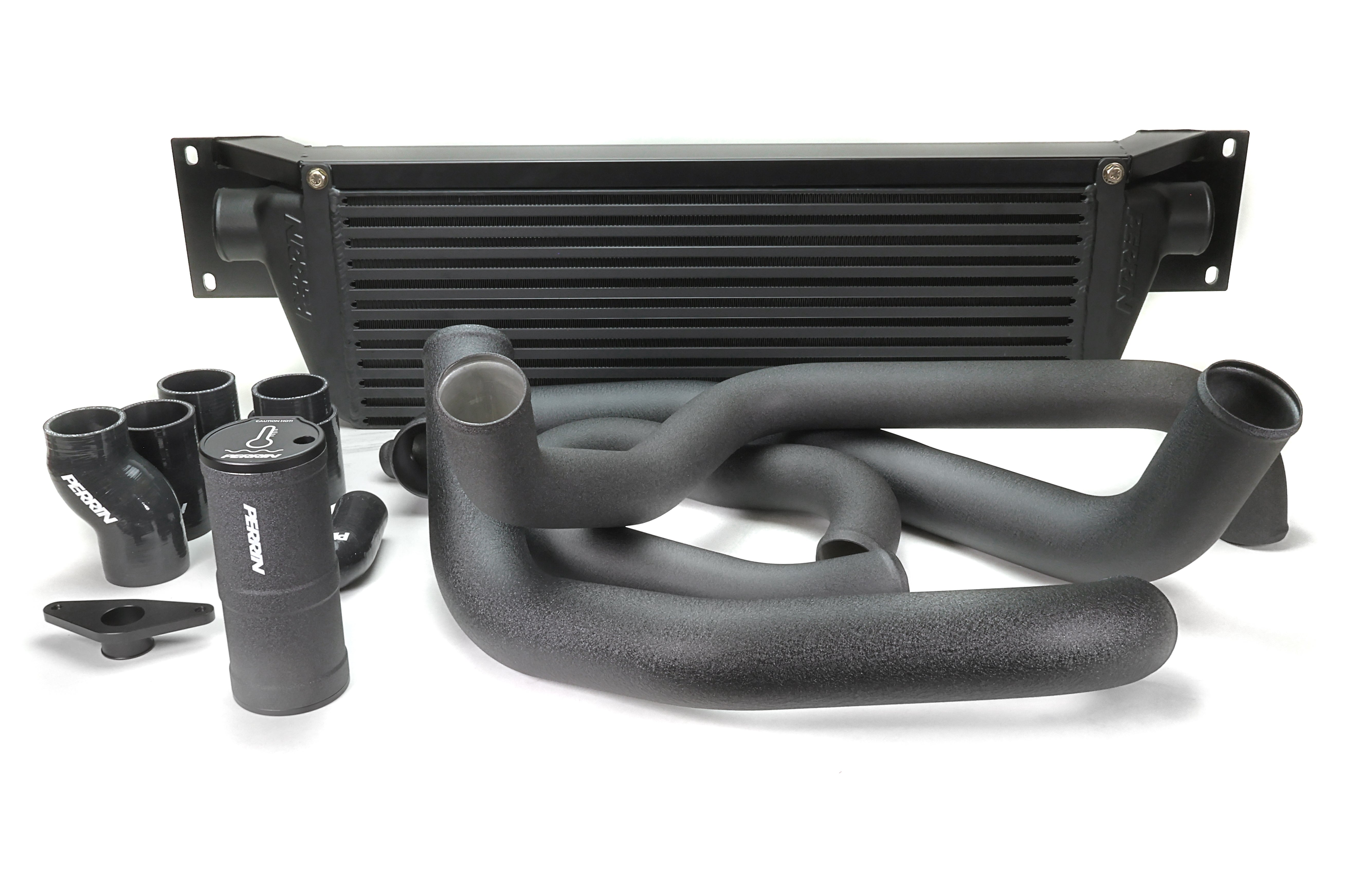 PERRIN Front Mount Intercooler Kit with black core and black piping for 2008-2014 STI.