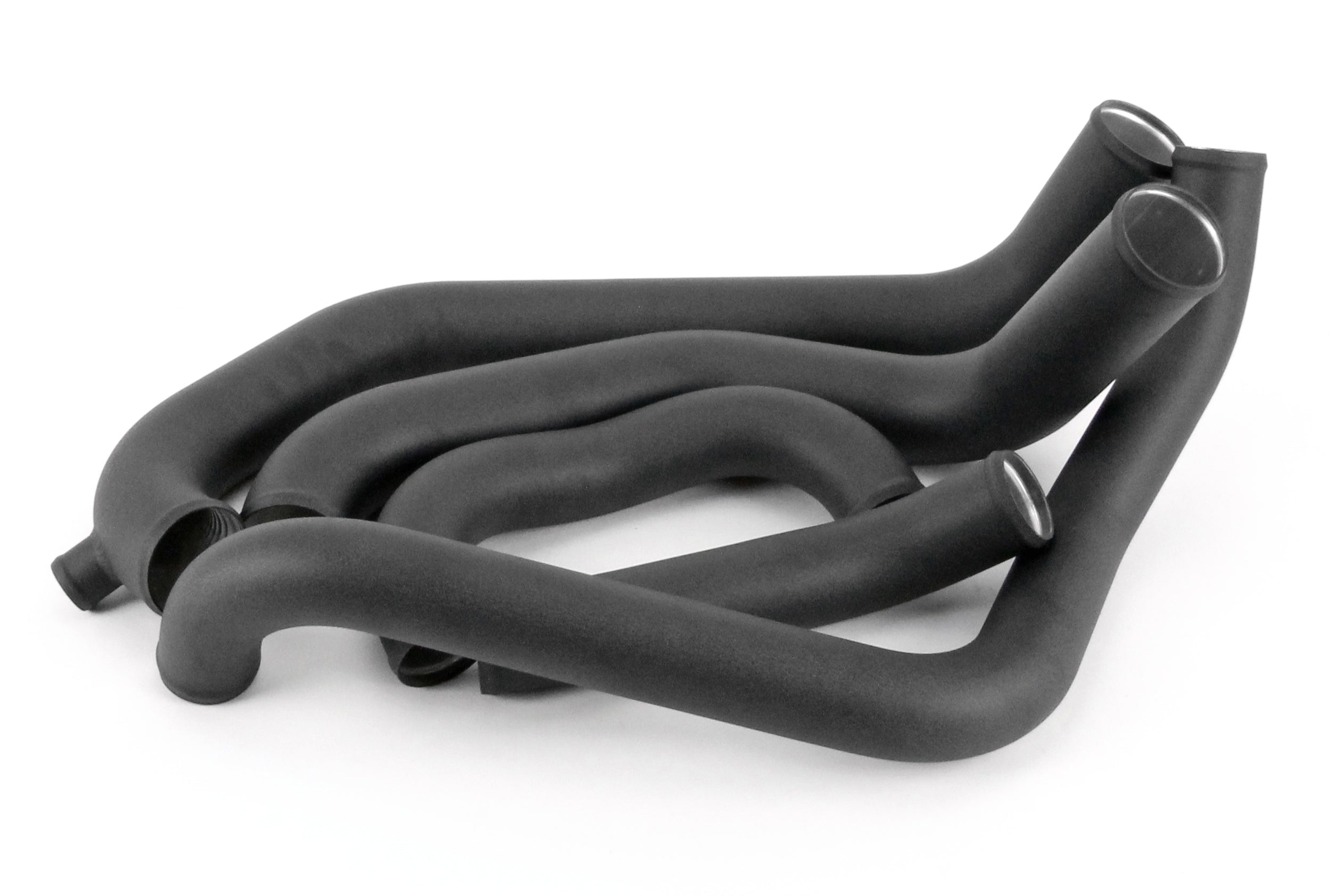 Front mount intercooler kit hoses for 2008-2014 Subaru STI, featuring durable black silicone construction.