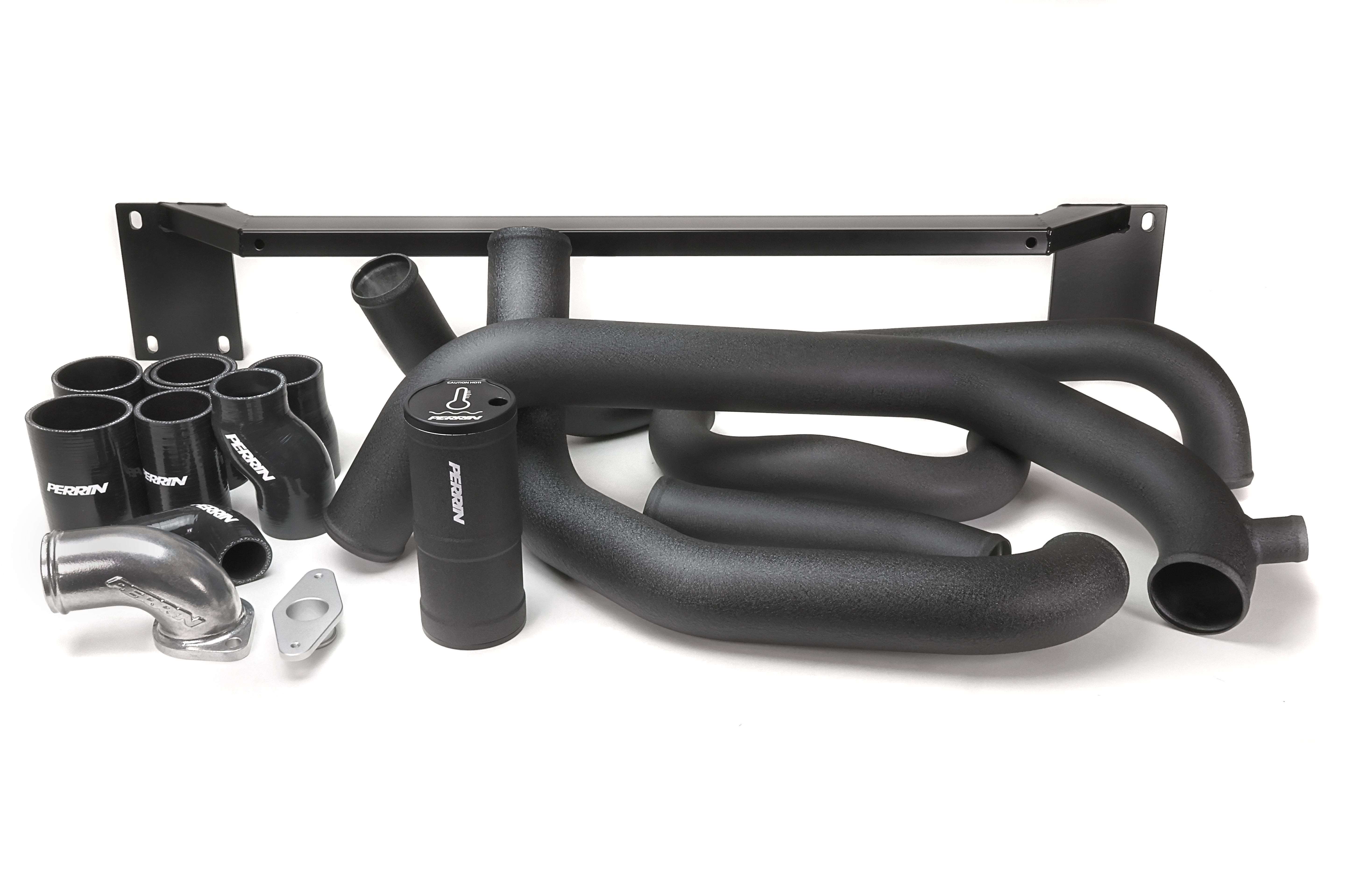 PERRIN Front Mount Intercooler Kit with black piping for 2008-2014 WRX.