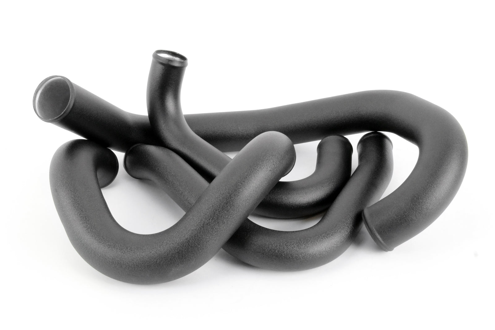 Front mount intercooler kit hoses for 2015-2021 WRX, featuring a sleek black design and durable construction.