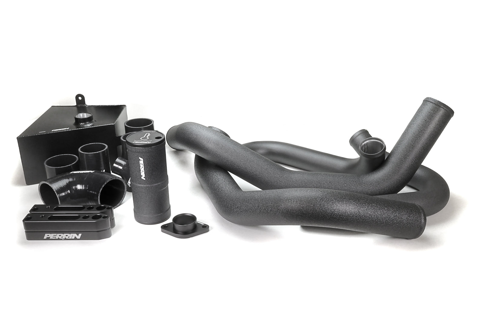 PERRIN Front Mount Intercooler Kit with black piping for 2015-2021 WRX.