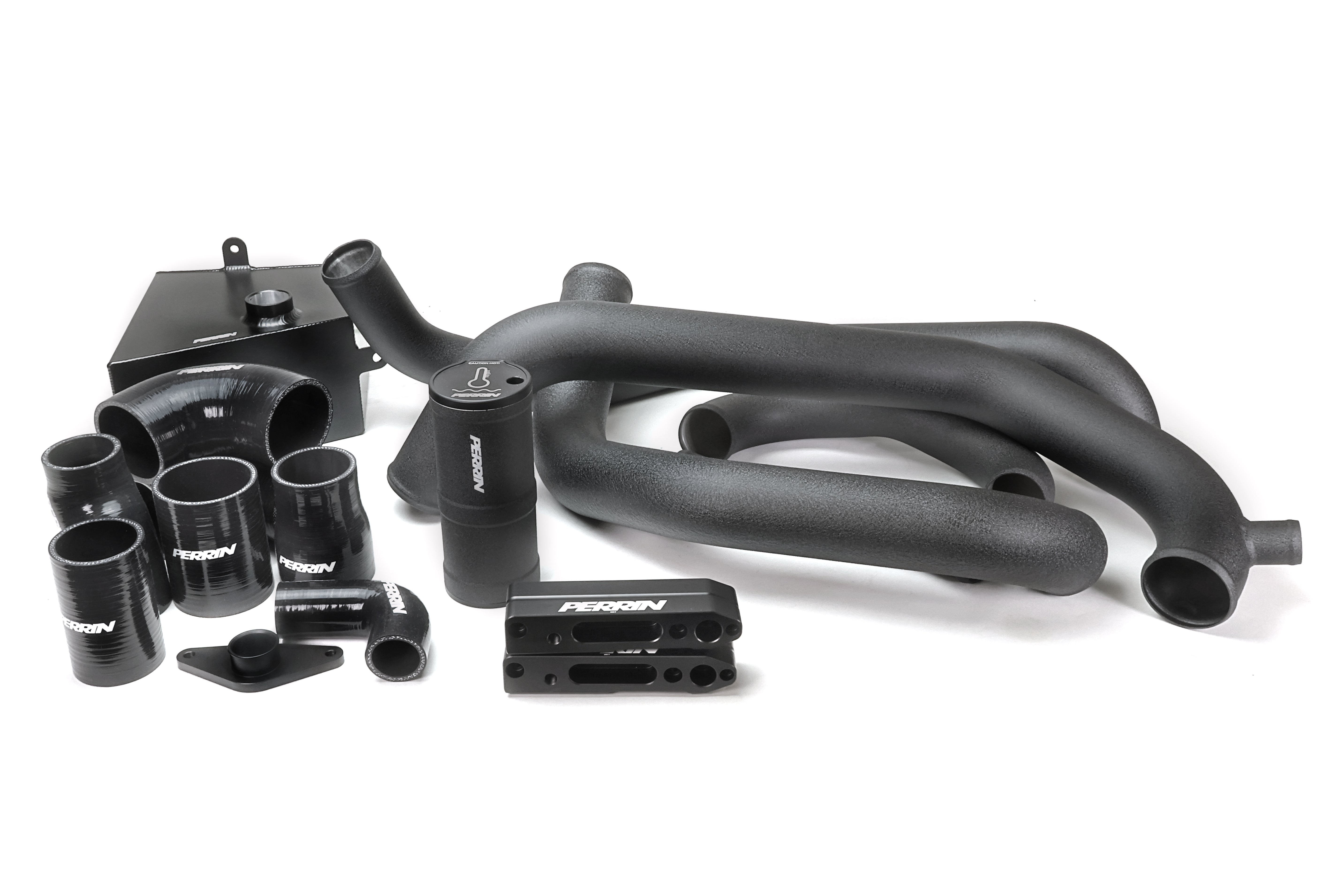 PERRIN Front Mount Intercooler Kit with black piping for 2015-2021 STI.