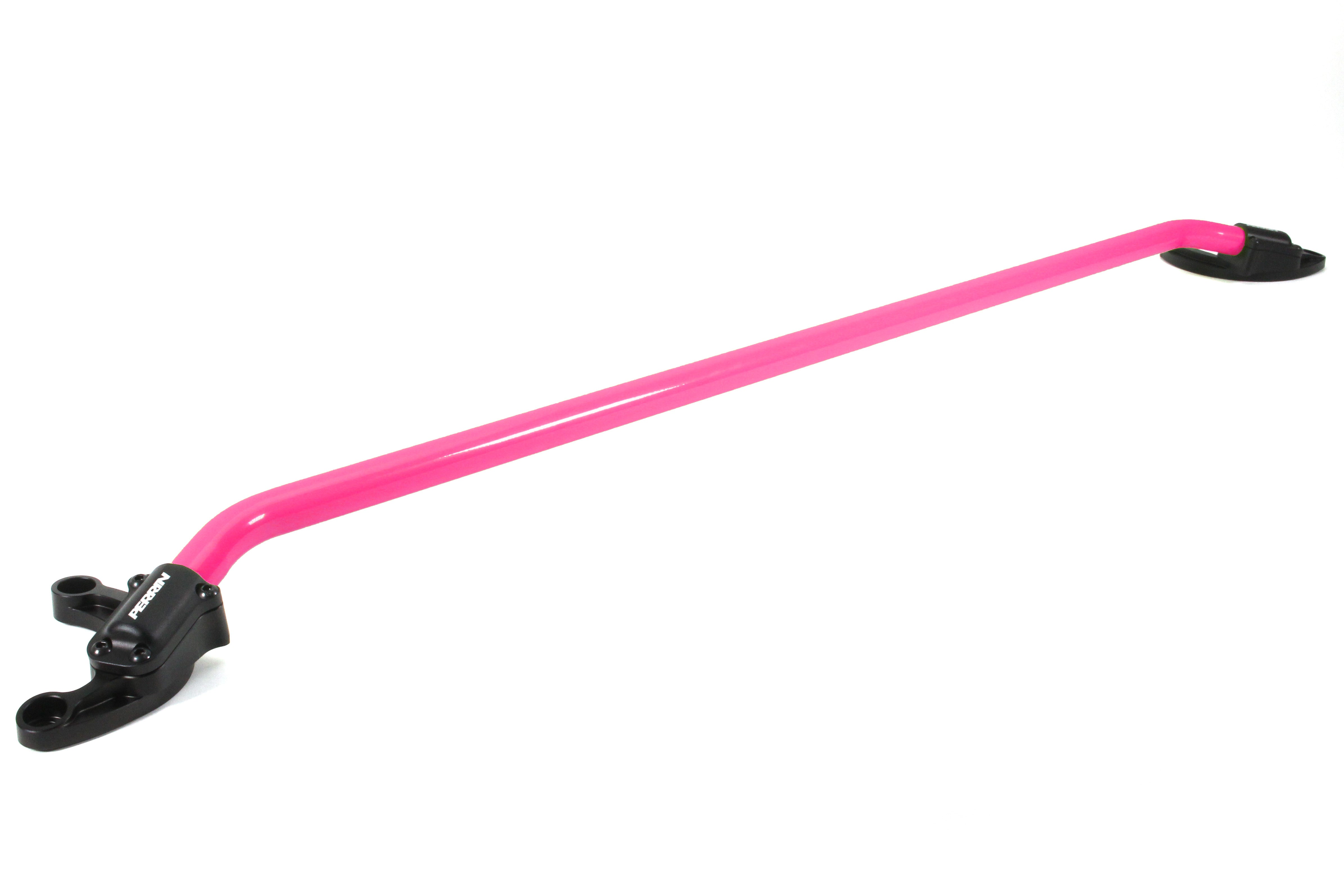 Front strut brace for 2022-2025 WRX and Impreza, featuring a vibrant pink finish for enhanced chassis stability.