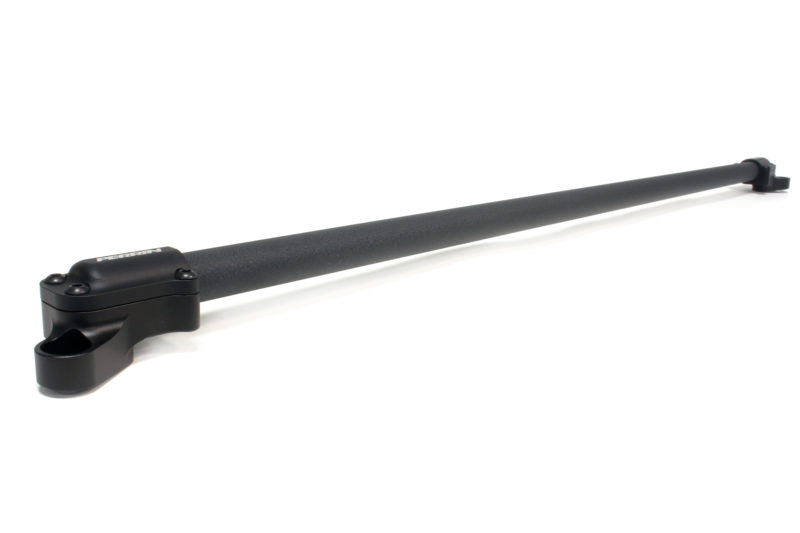 Strut brace designed for BRZ, FR-S, 86, and GR86 models, featuring a sleek black finish for enhanced stability.