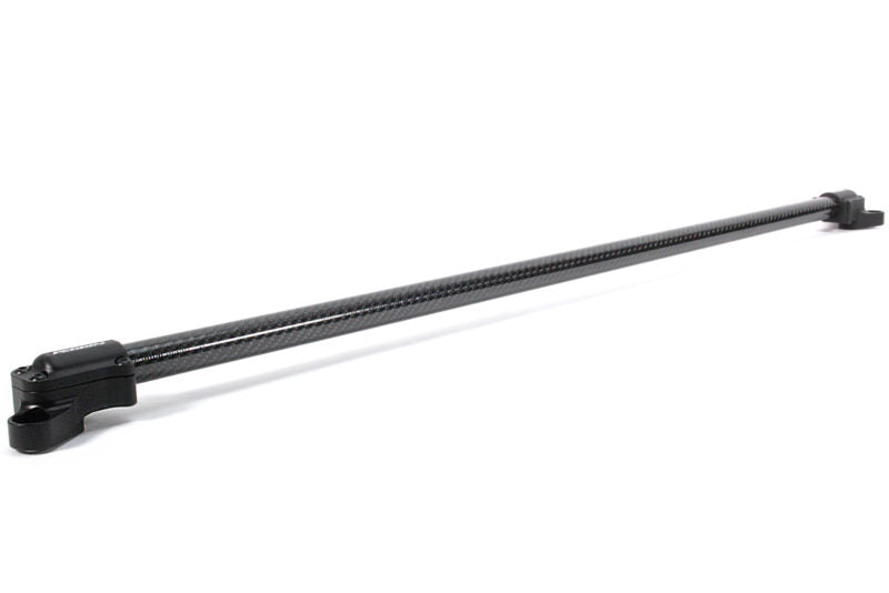Carbon fiber strut brace designed for BRZ, FR-S, 86, and GR86 models, enhancing chassis rigidity and performance.