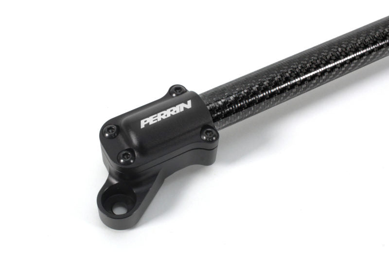 PERRIN strut brace for BRZ/FR-S/86/GR86 featuring a sleek black finish and durable construction.
