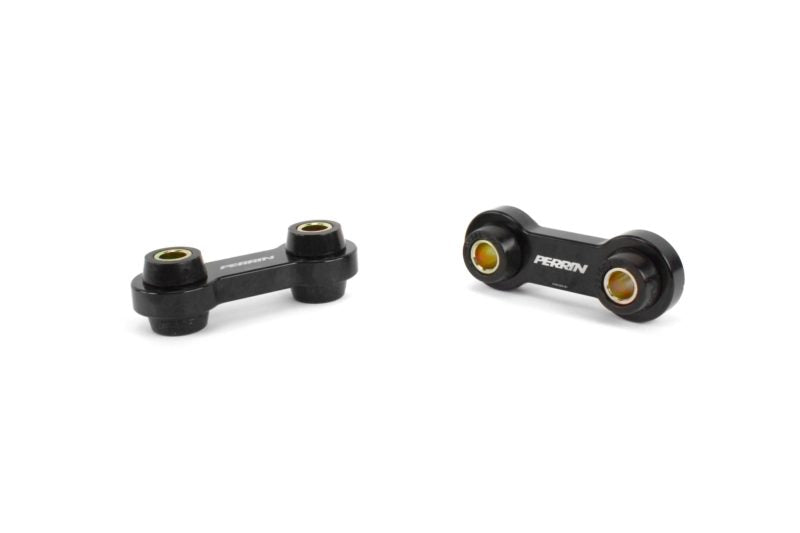 Front endlinks with urethane bushings designed for Crosstrek, featuring a durable black finish and precise engineering.