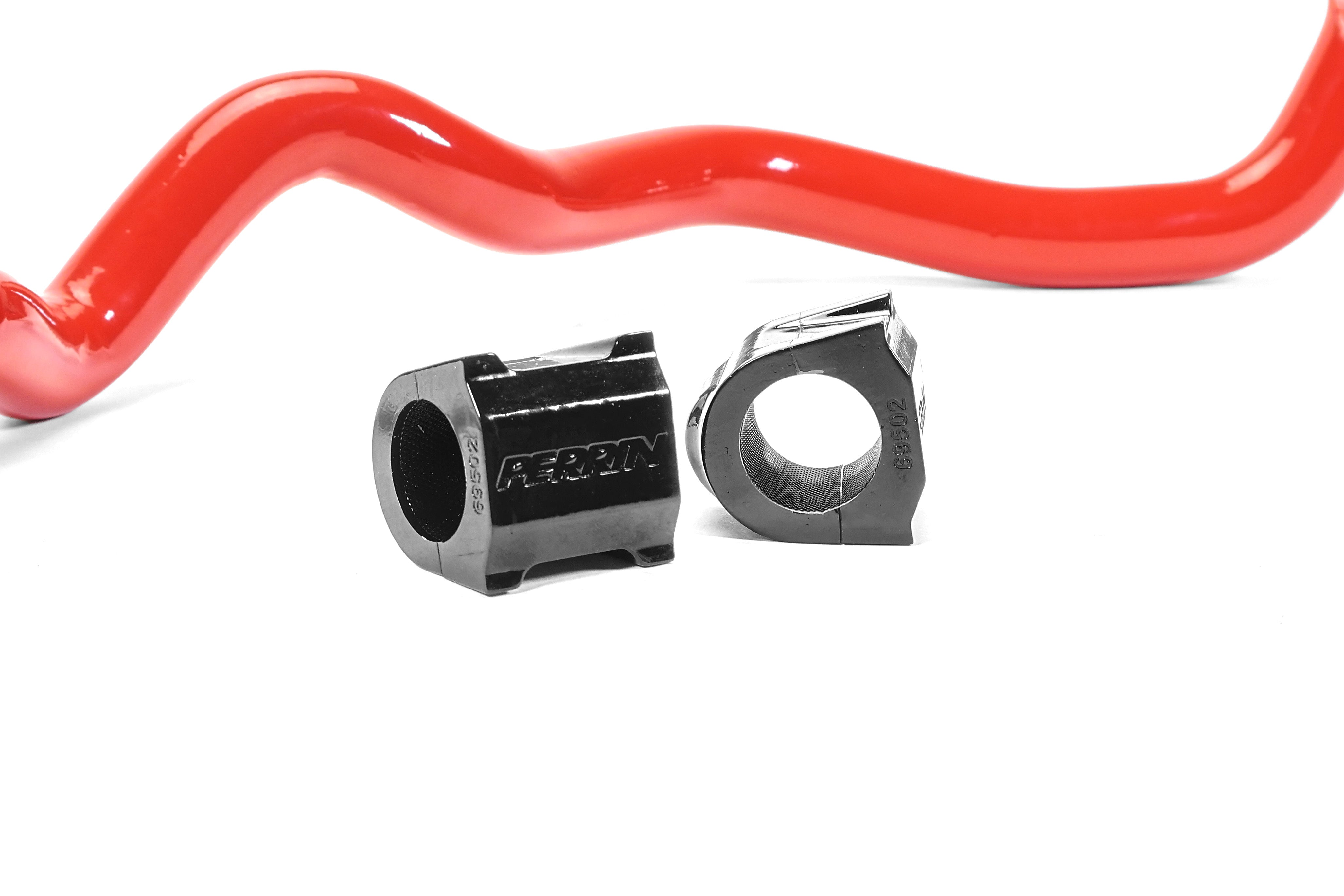 Front sway bar for 2015-2021 WRX featuring durable bushings for enhanced handling and performance.