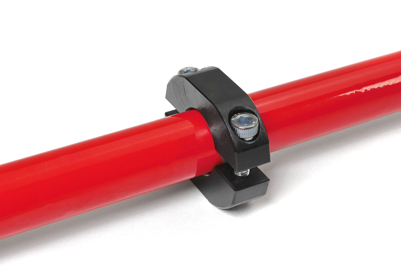 Red sway bar rear for 2008-2021 WRX, STI, BRZ, FR-S, 86, GR86, Forester, Legacy, and Crosstrek with mounting hardware.