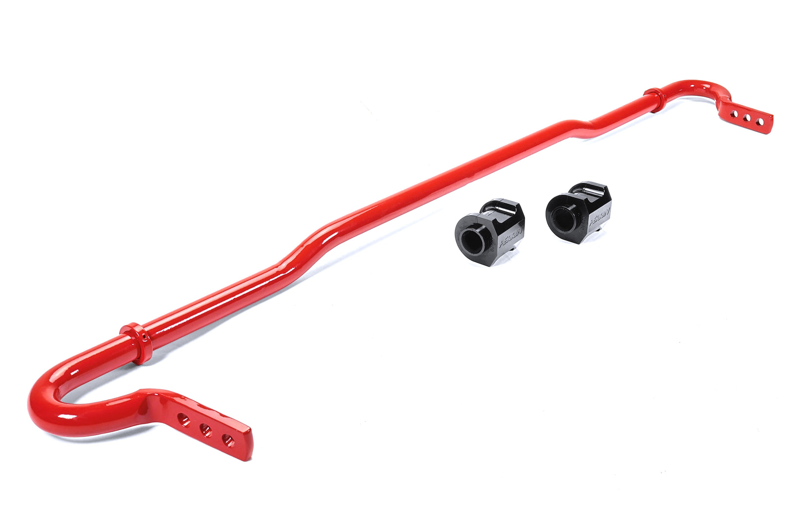 Red sway bar for 2008-2021 WRX, STI, BRZ, FR-S, 86, GR86, Forester, Legacy, and Crosstrek with mounting bushings.