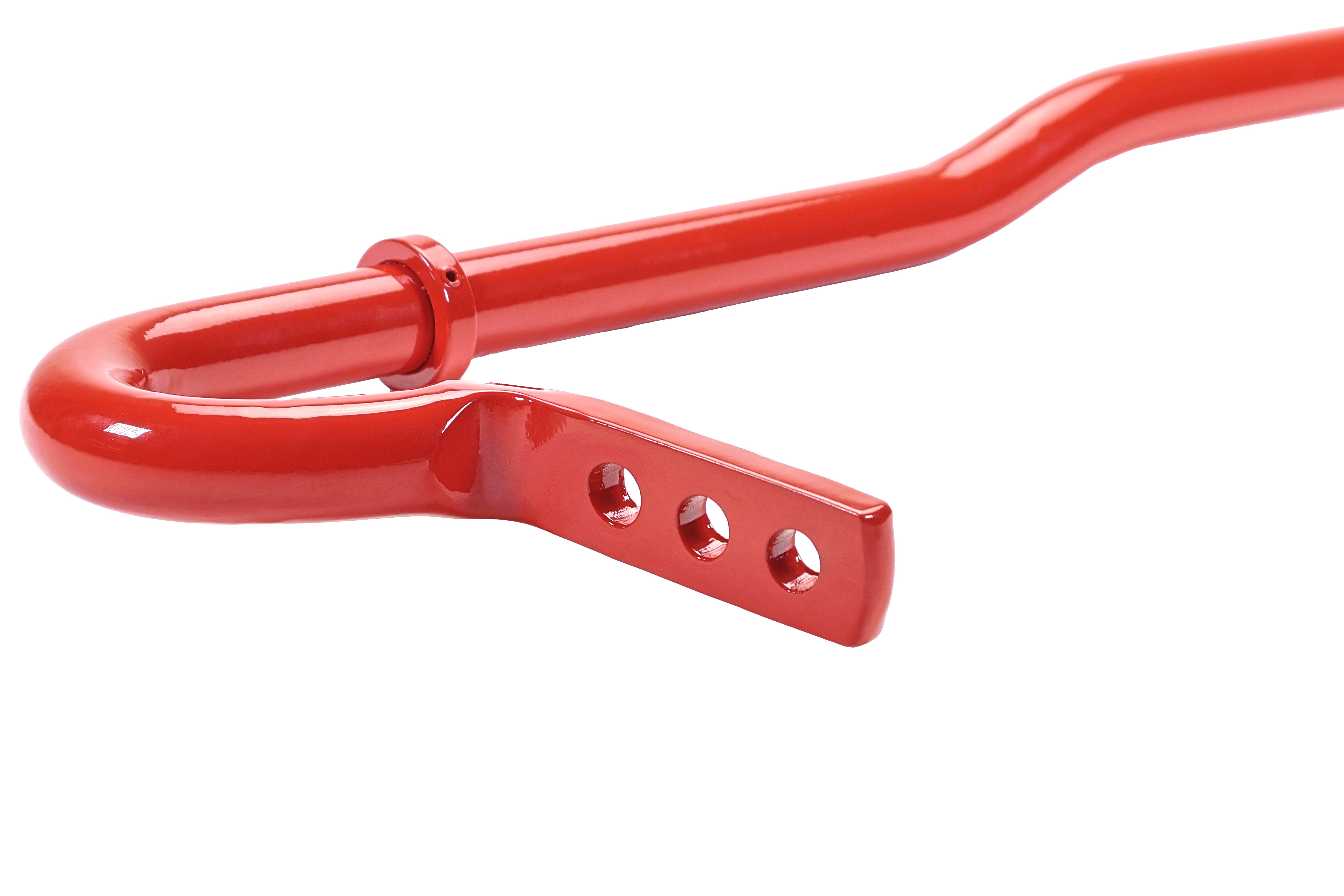 Red rear sway bar designed for 2008-2021 WRX, STI, BRZ, FR-S, 86, GR86, Forester, Legacy, and Crosstrek models.