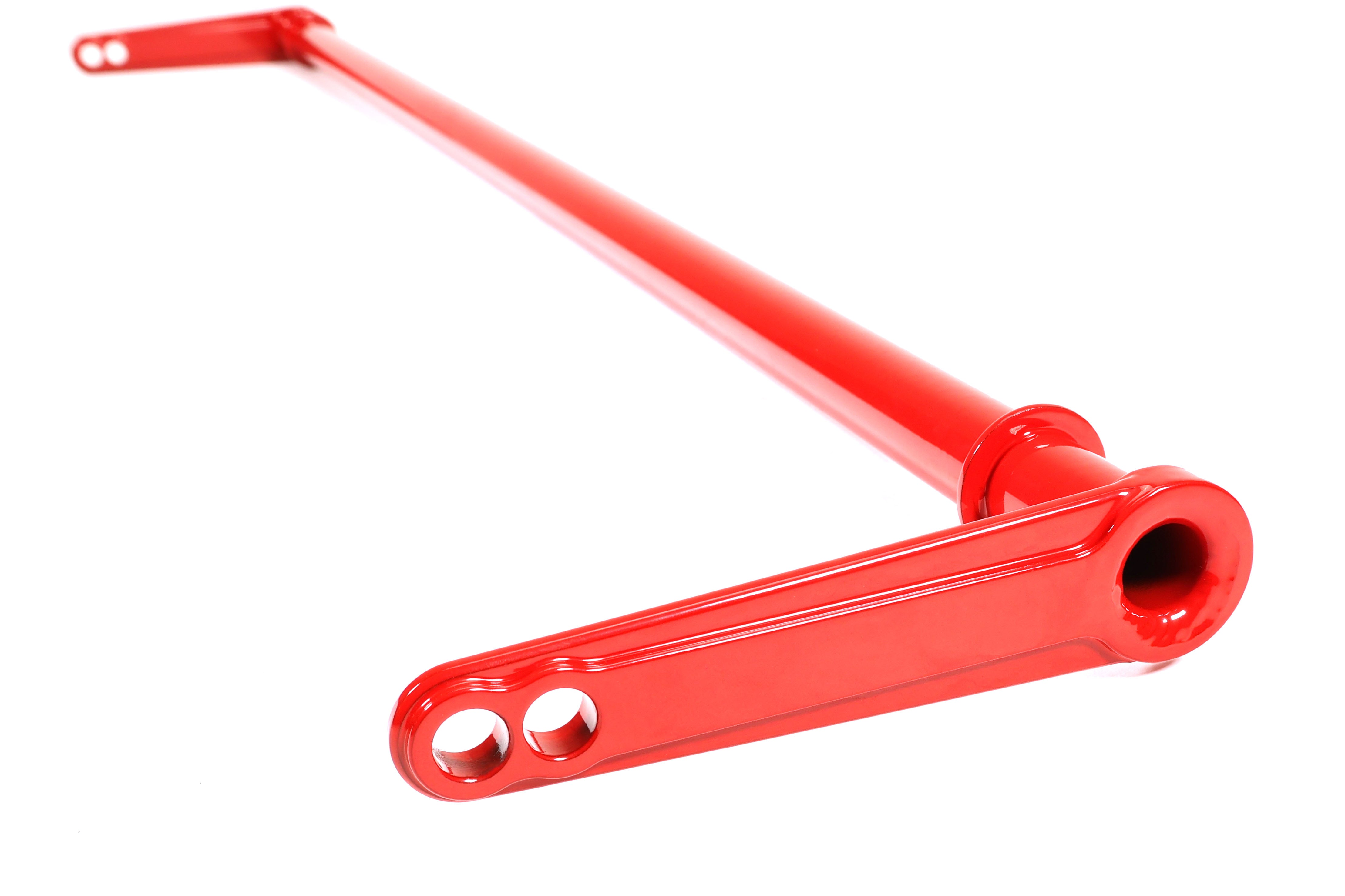 Red rear sway bar for 2022-2025 WRX, enhancing stability and handling for performance driving enthusiasts.