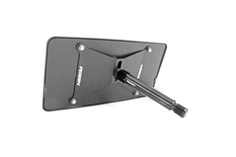 License plate relocation kit for Toyota Supra, featuring a sleek black design and adjustable mounting bracket.