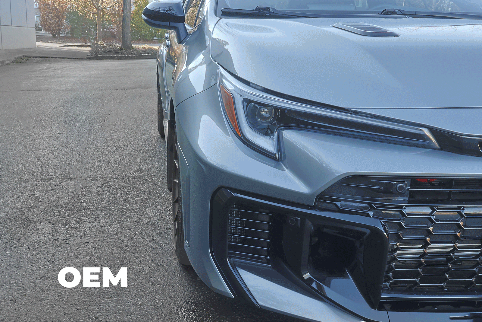 A set of PERRIN 20mm Wheel Spacers installed on a 2023-2026 Toyota GR Corolla.