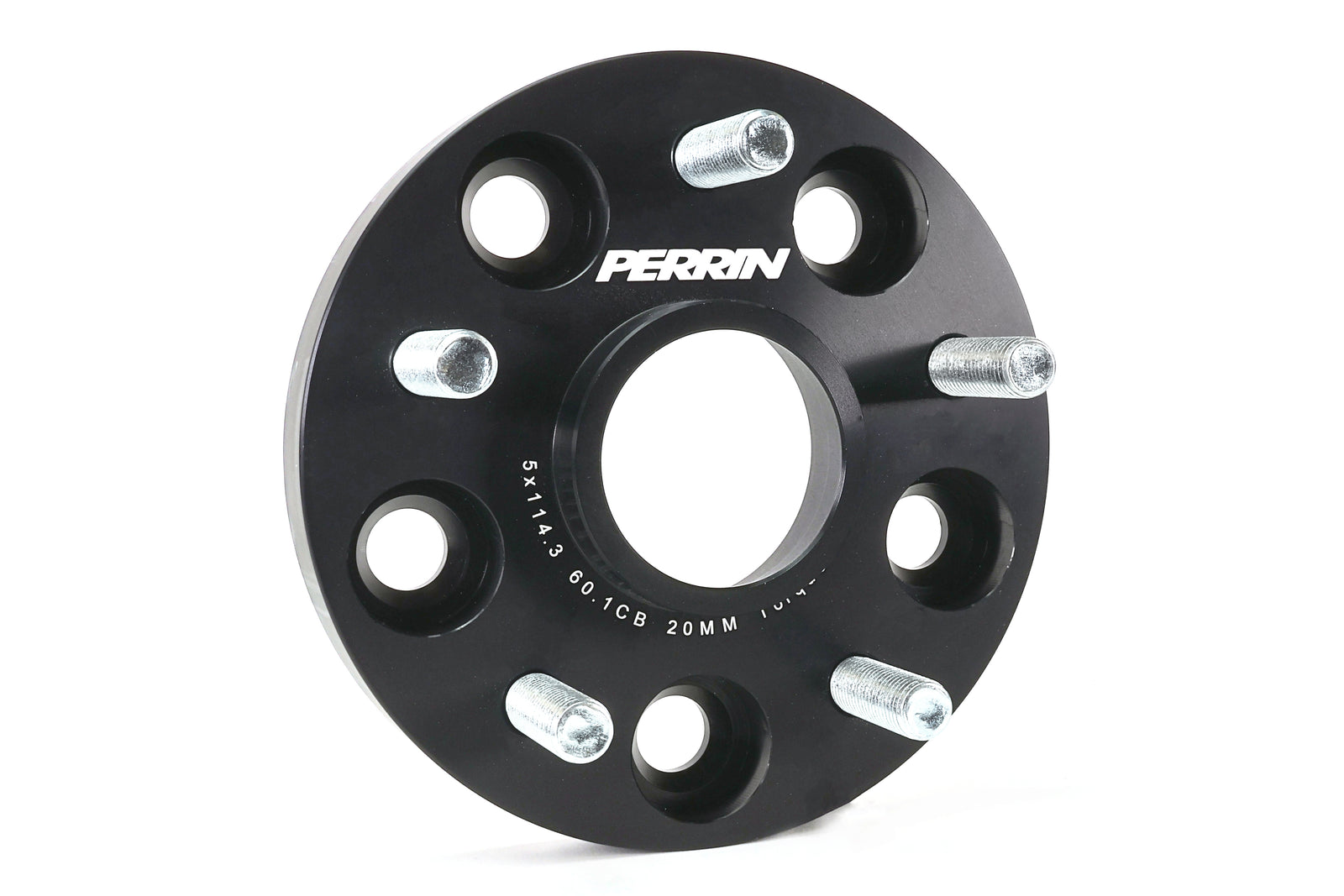 PERRIN GR Corolla 20mm wheel spacer close-up showing 5x114.3 bolt pattern and hub bore.