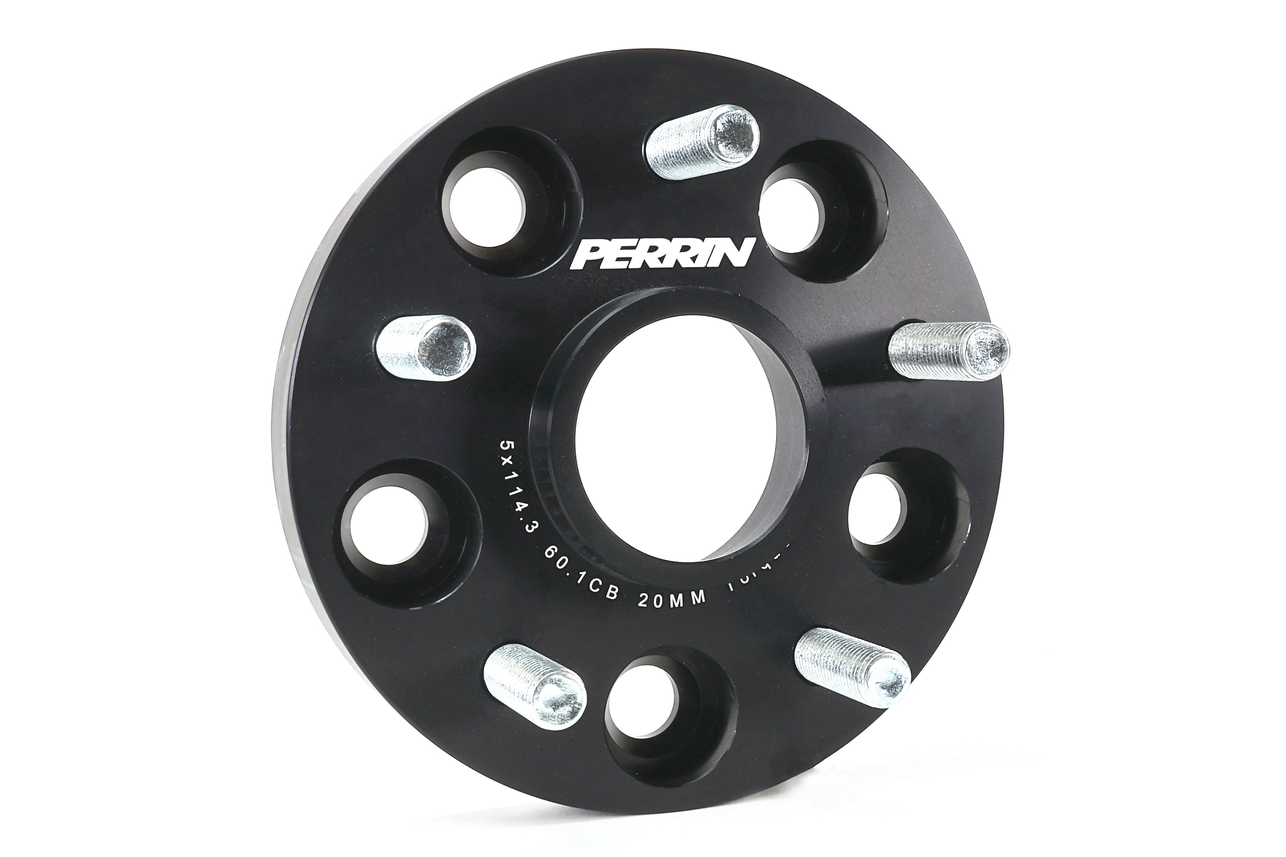 PERRIN GR Corolla 20mm wheel spacer close-up showing 5x114.3 bolt pattern and hub bore.