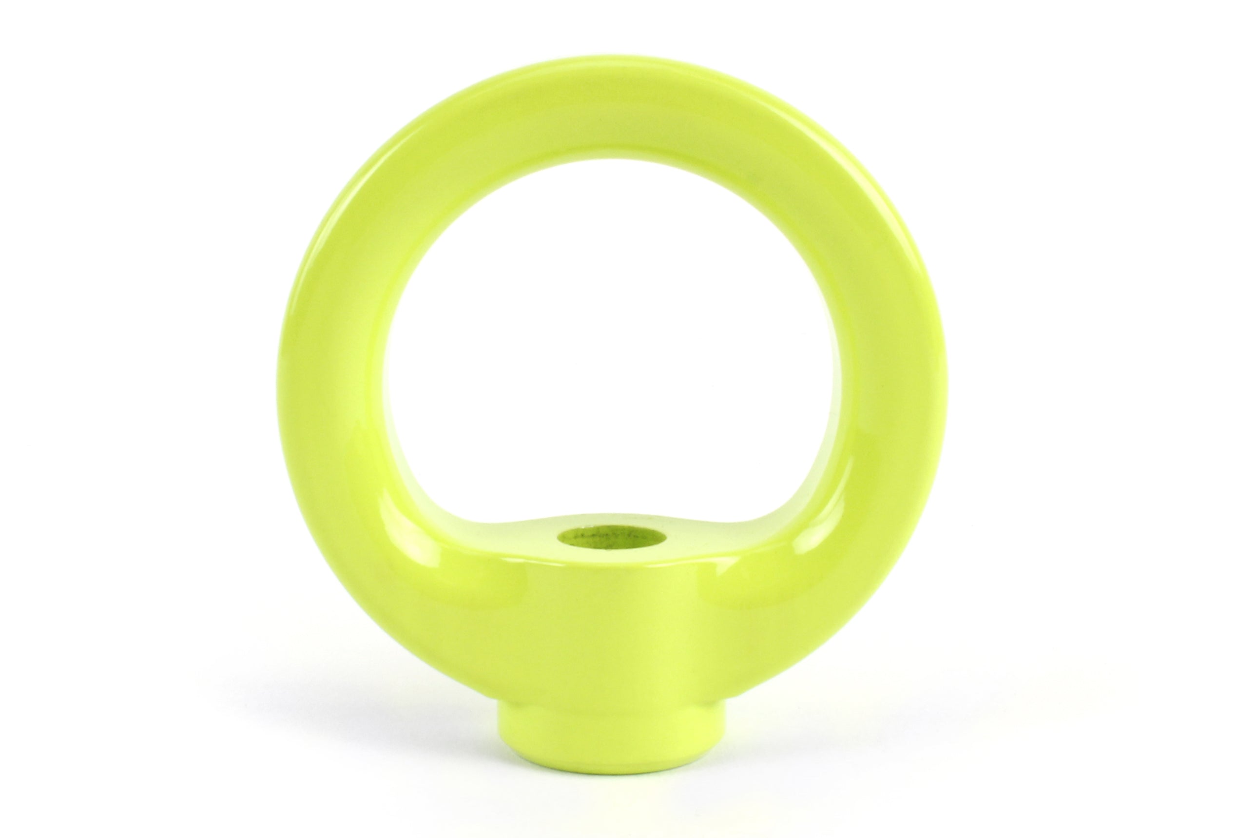 Bright yellow tow hook upgrade kit designed for enhanced towing performance in performance vehicles.