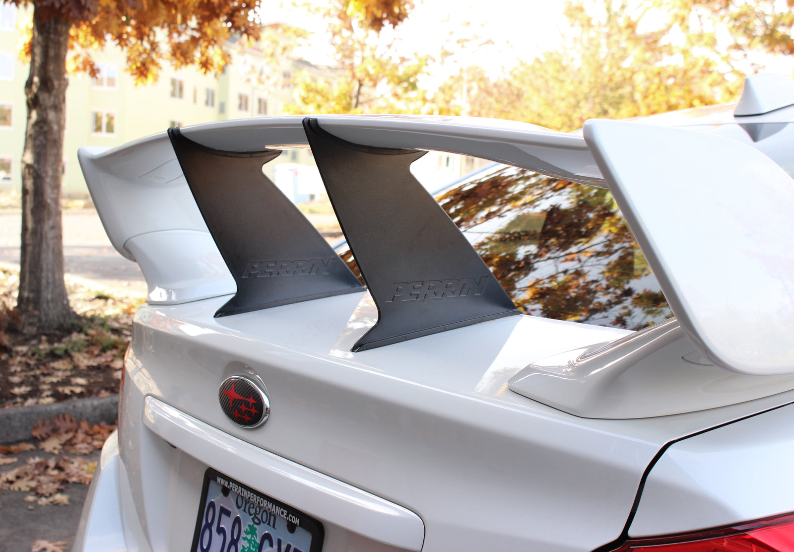 Wing stabilizer for 2015-2021 STI Sedan enhancing aerodynamics and performance with a sleek design.