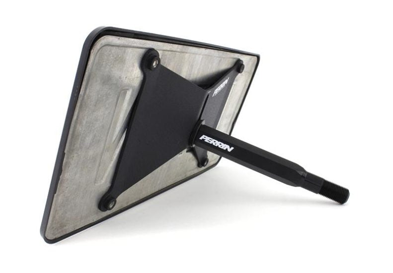 License plate relocation kit for BRZ/FR-S/86/GR86, featuring a sturdy black mount and metal plate holder.