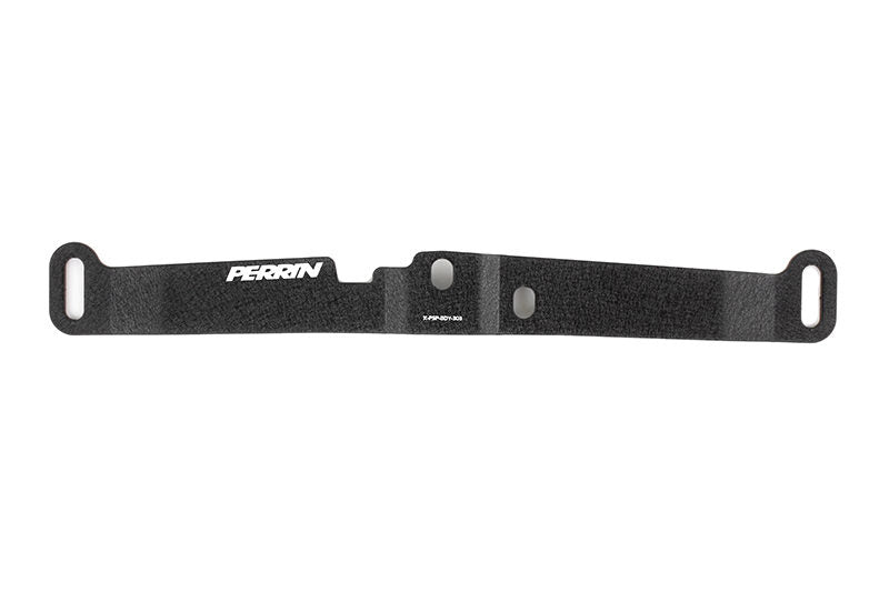 Perrin horn bracket in black, featuring two holes for mounting and a sleek, durable design for automotive use.